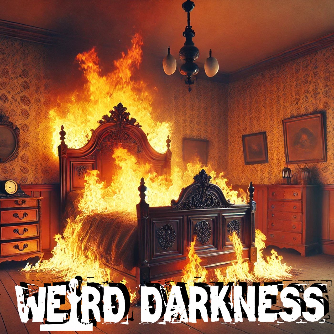 cover of episode “BURNING, BOUNCING, BLOODSUCKING BEDS” and More True Stories, plus 2 Creepypastas! #WeirdDarkness