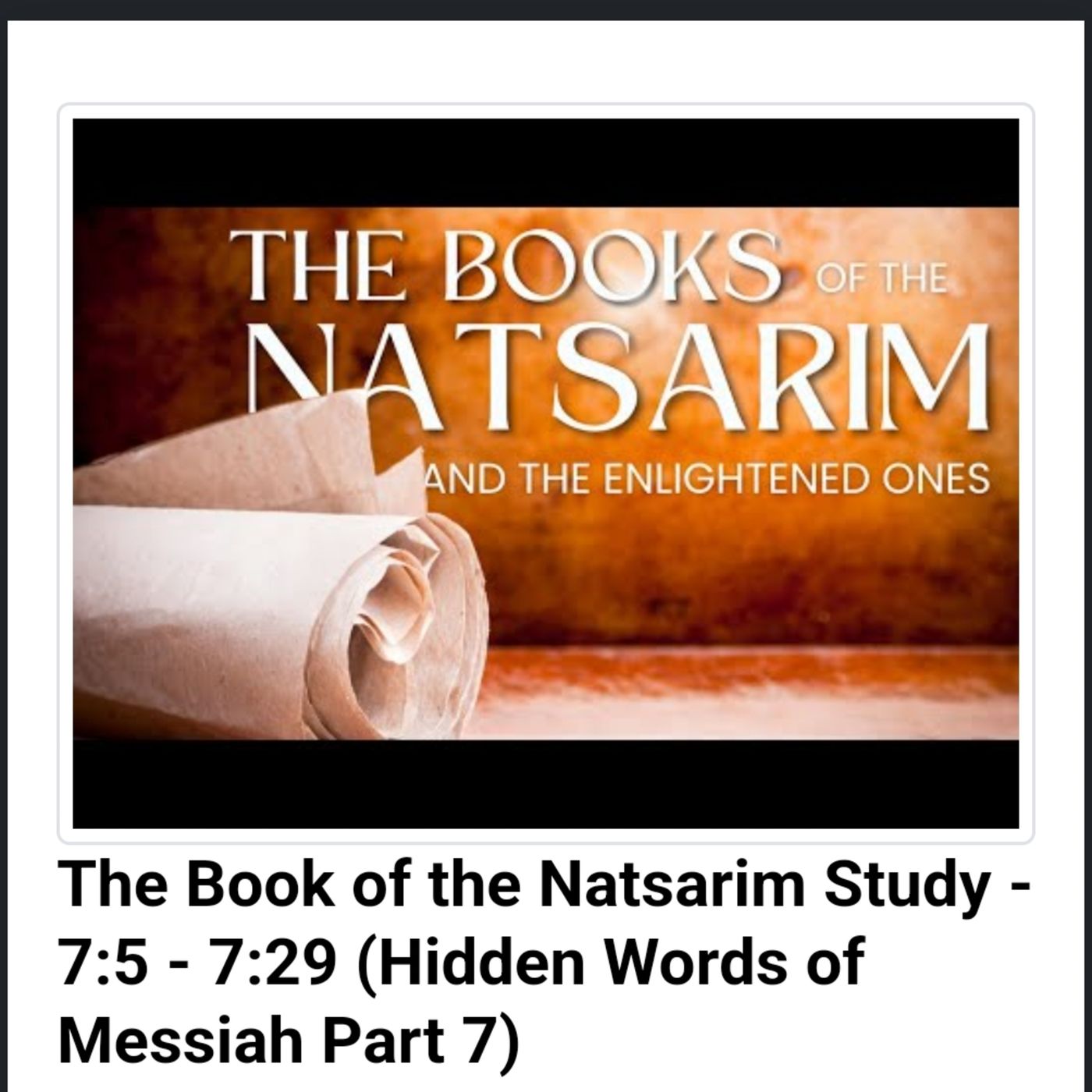 The Book of the Natsarim Study - 7:5 - 7:29 (Hidden Words of Messiah Part 7) episode artwork