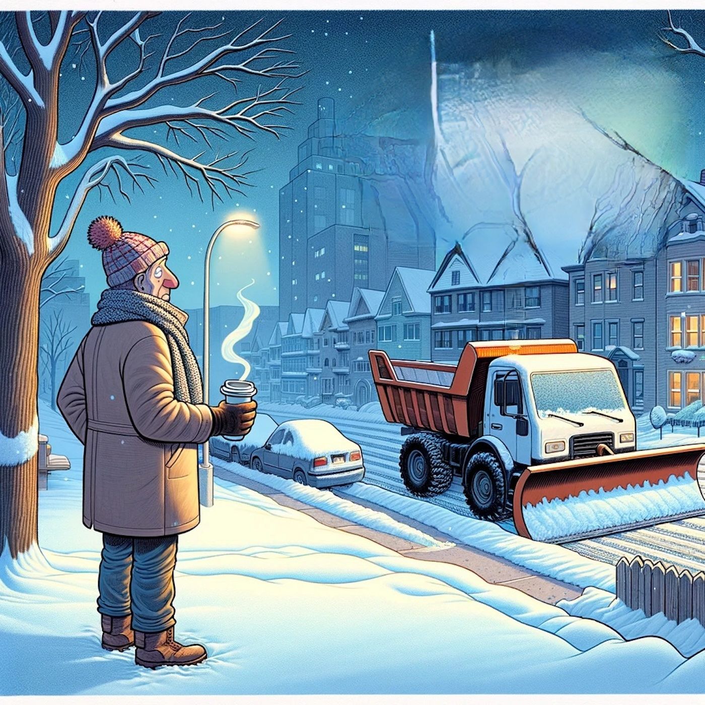 "I worry about ridiculous things, you know, how does a guy who drives a snowplough get to work in the morning" episode artwork