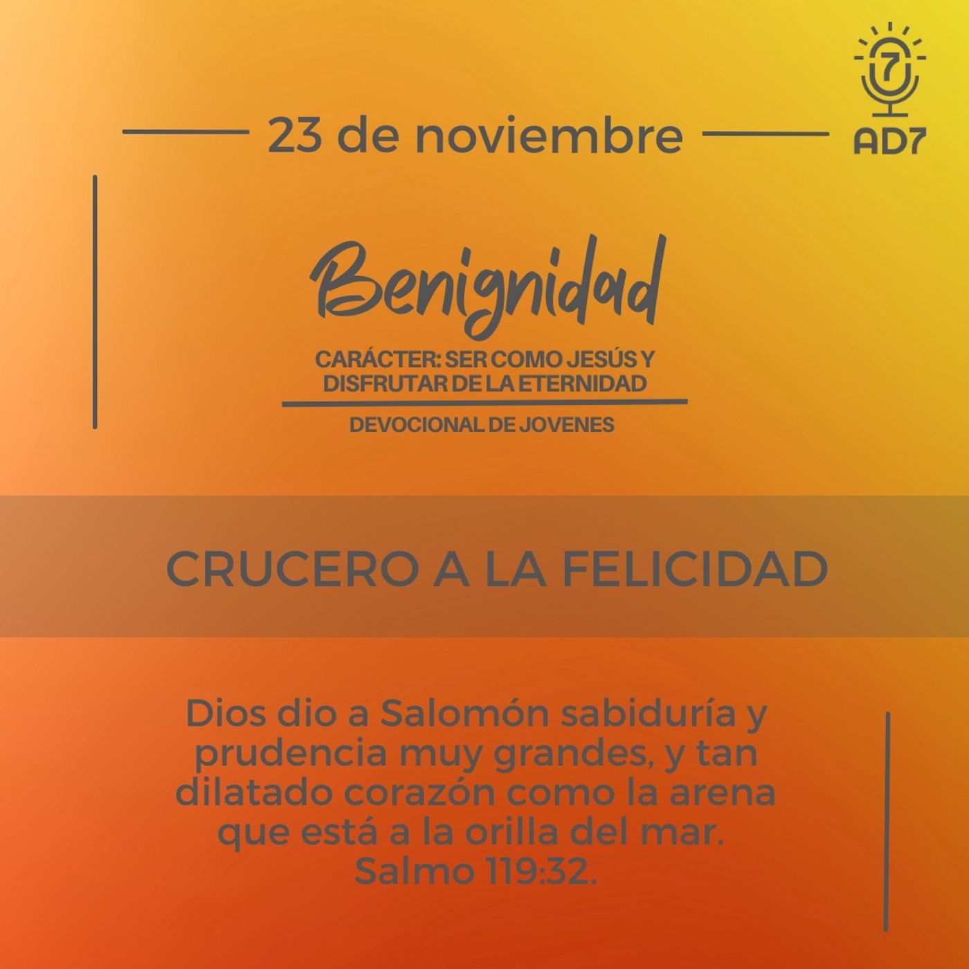 Crucero a la felicidad | Devocional de Jóvenes | 23 de noviembre 2023