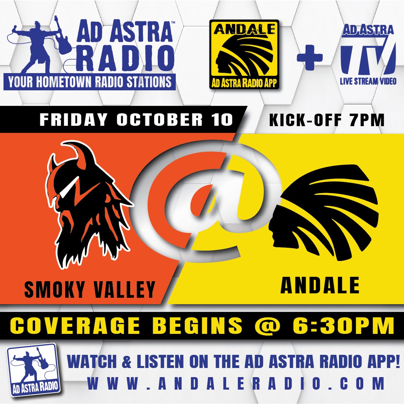 Andale Indians hosts Smoky Valley Vikings Football (Andale Broadcast-October 10, 2025) episode artwork