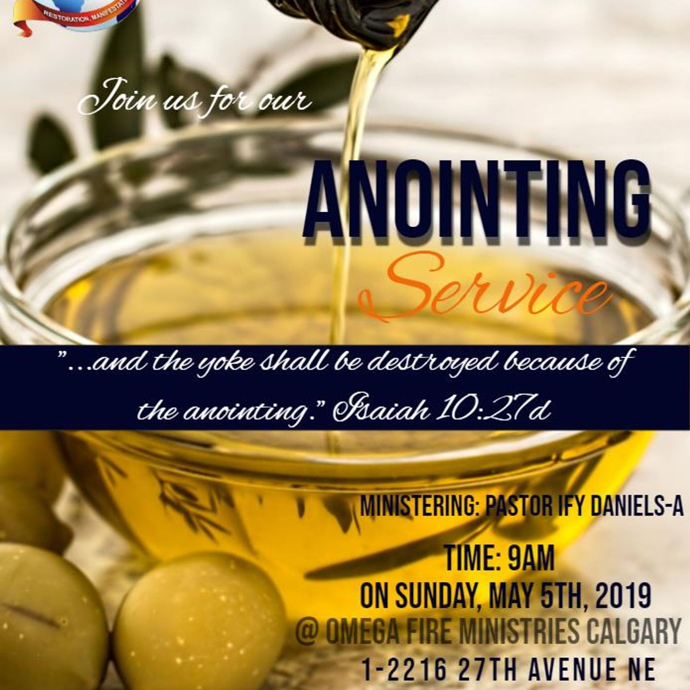 Anointing Service Sunday May 5th