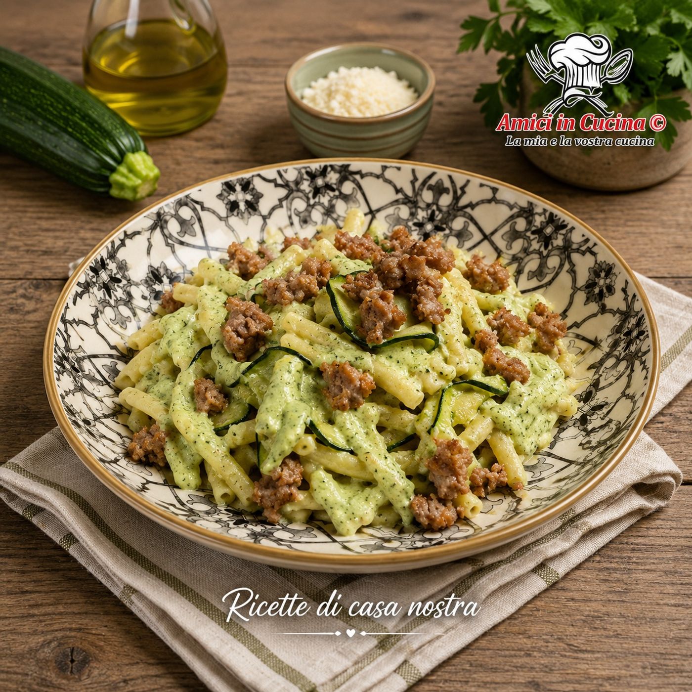 Casarecce con Crema di Zucchine, Ricotta e Salsiccia Croccante: Primo Piatto Cremoso e Gustoso episode artwork