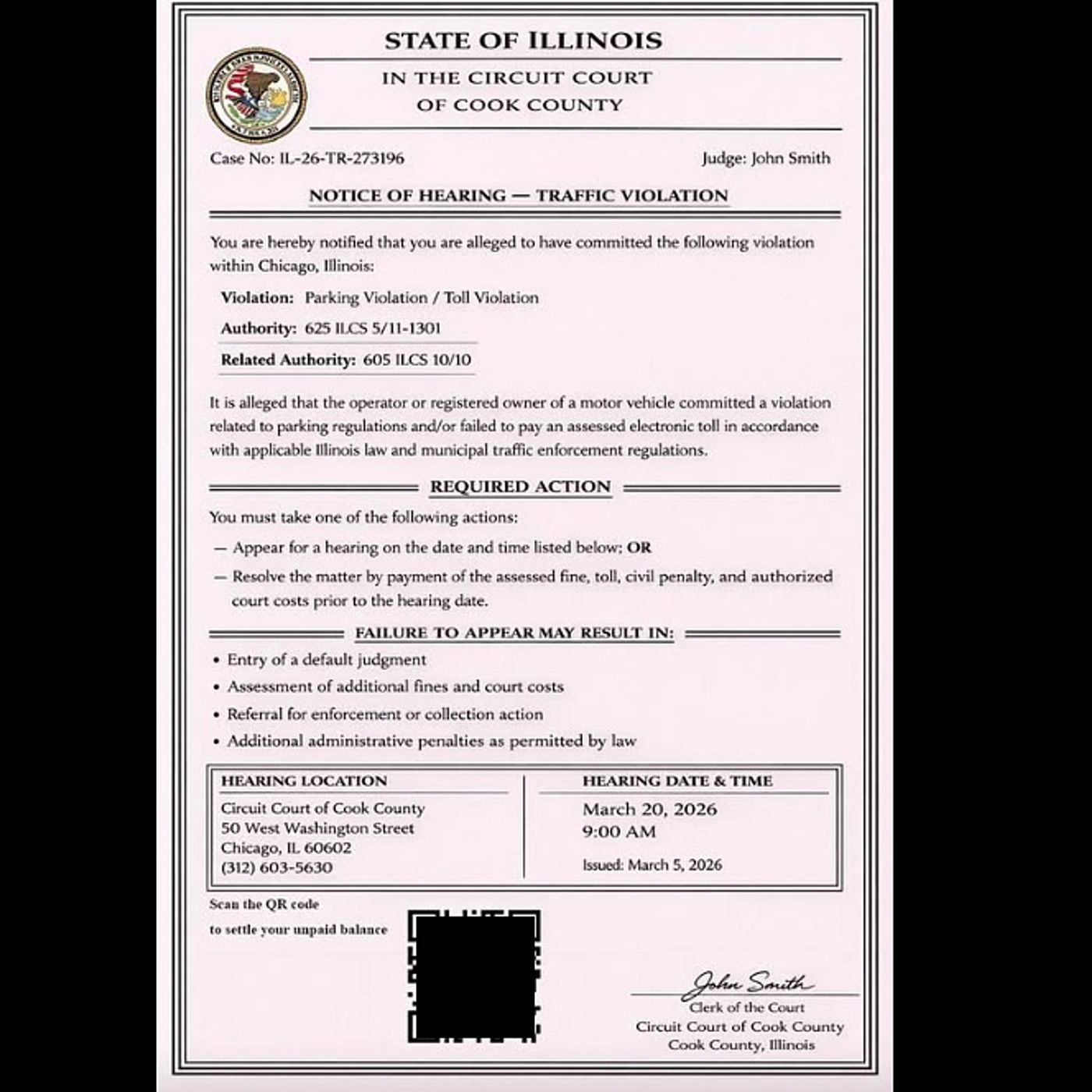 Officials warn of scam demanding payment for Cook County traffic violations through QR code episode artwork