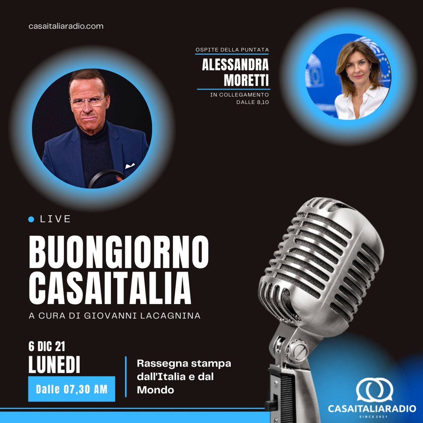 Intervista con l'europarlamentare Alessandra Moretti - BUONGIORNO CASA ITALIA RADIO (06.11.2021) episode artwork