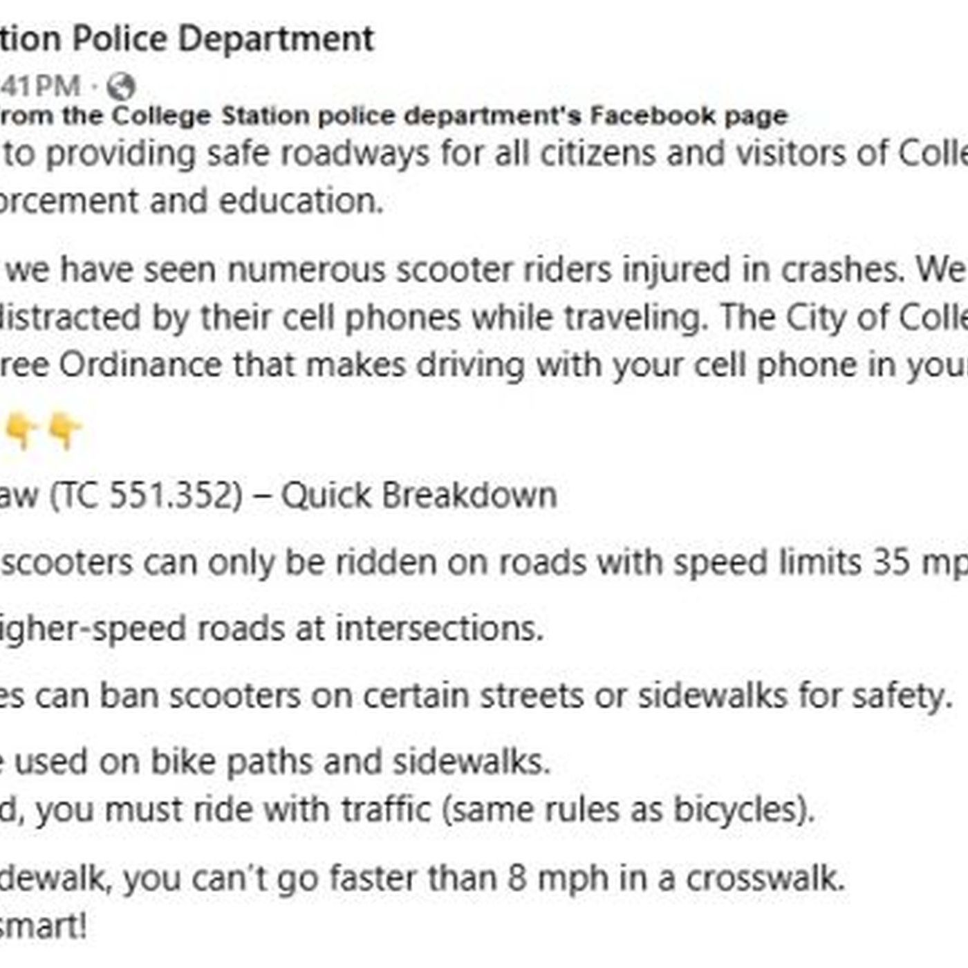 College Station police looking to reduce the number of scooter crashes episode artwork