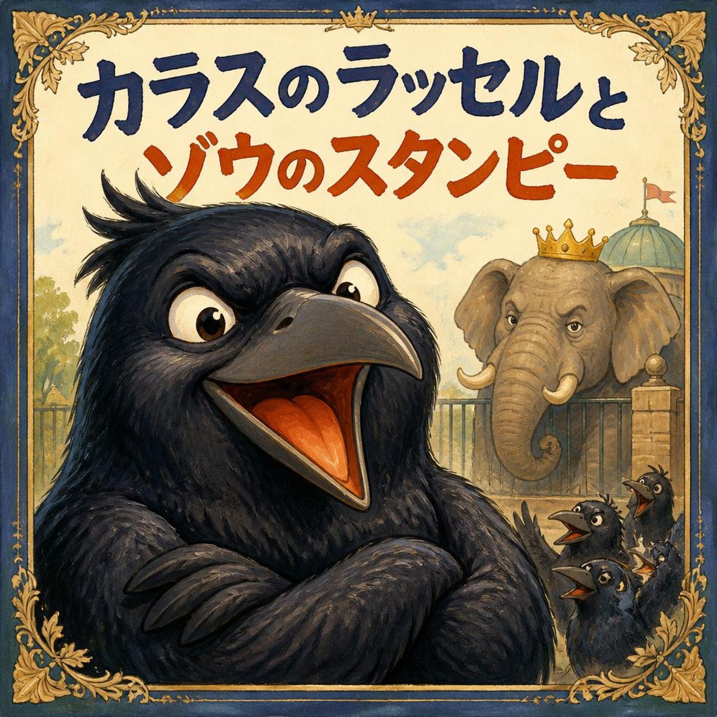 いつもお腹ペコペコ！カラスのラッセルと大きなゾウのスタンピー ｜【子ども向けのお話】 episode artwork