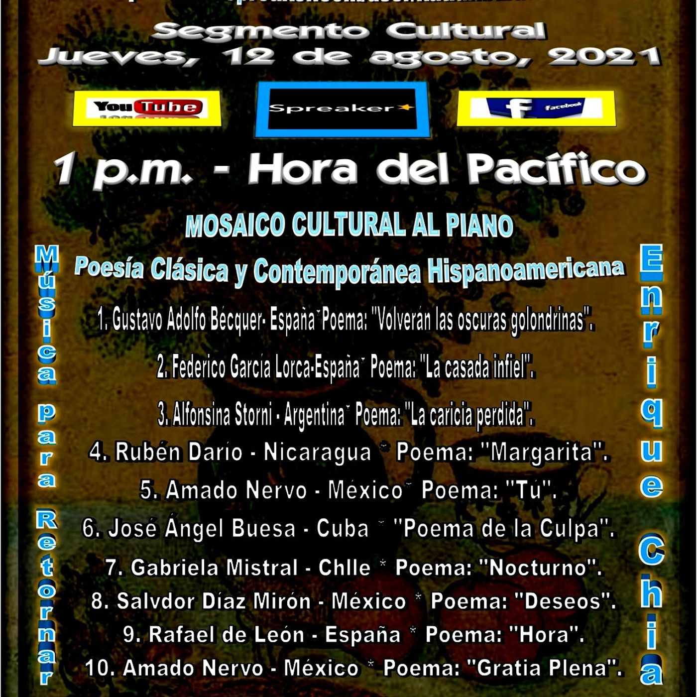 Mosaico Cultural al Piano - Poesía Clásica Hispanoamericana + Música del compositor cubano, Enrique Chia episode artwork