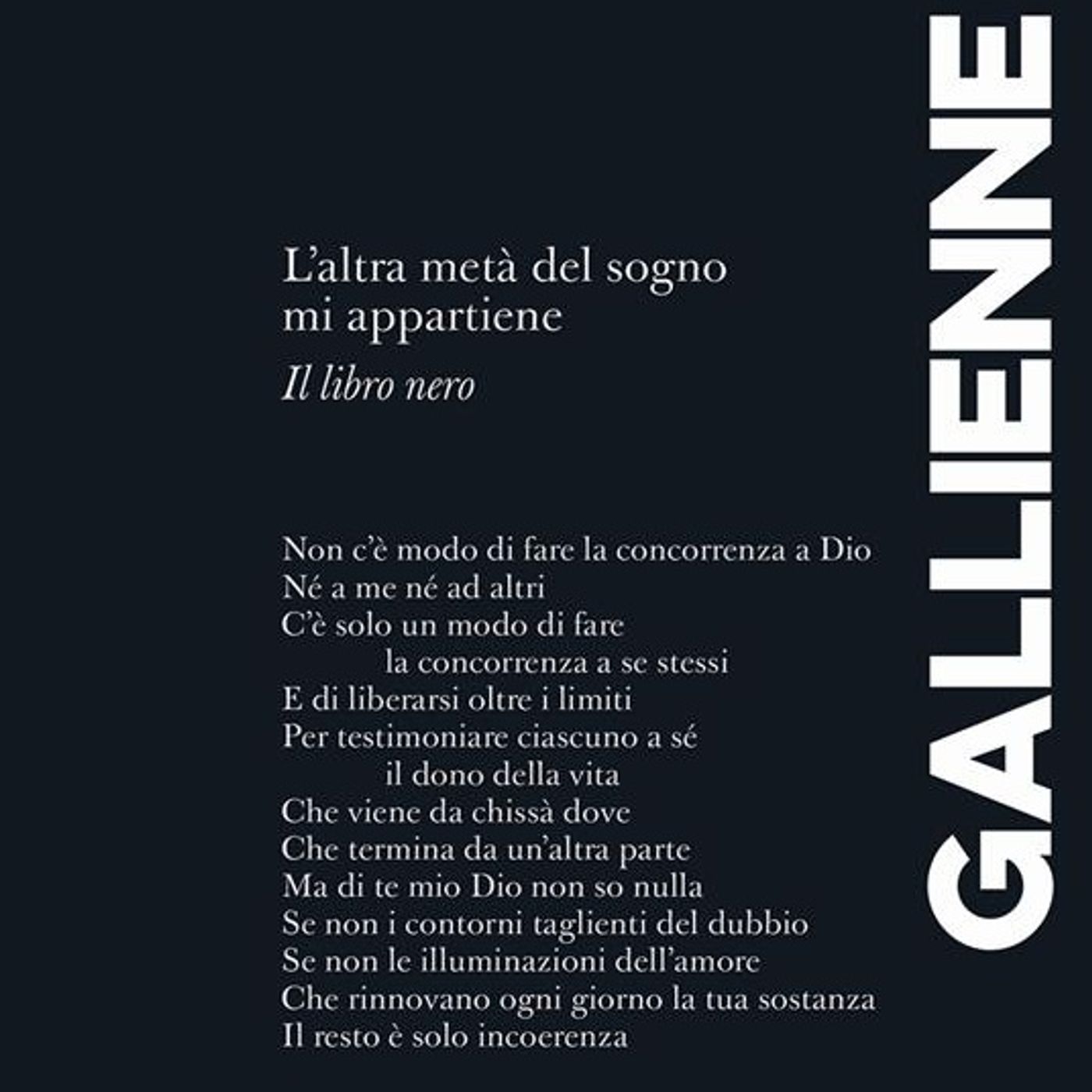 Francesco Zambon "L'altra metà del sogno mi appartiene. Il libro nero" Alicia Gallienne