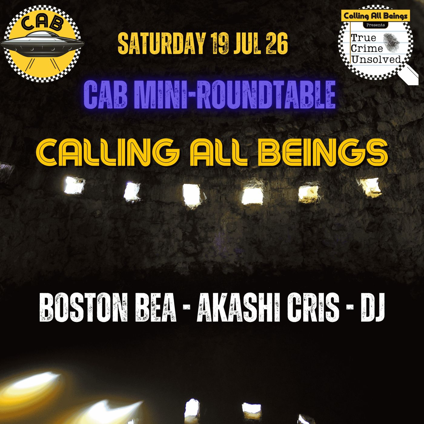 CAB Roundtable w/Akashi Cris, Boston Bea, DJ! - Music-UFOs-Audio from Bigfoot Crossroads episode artwork