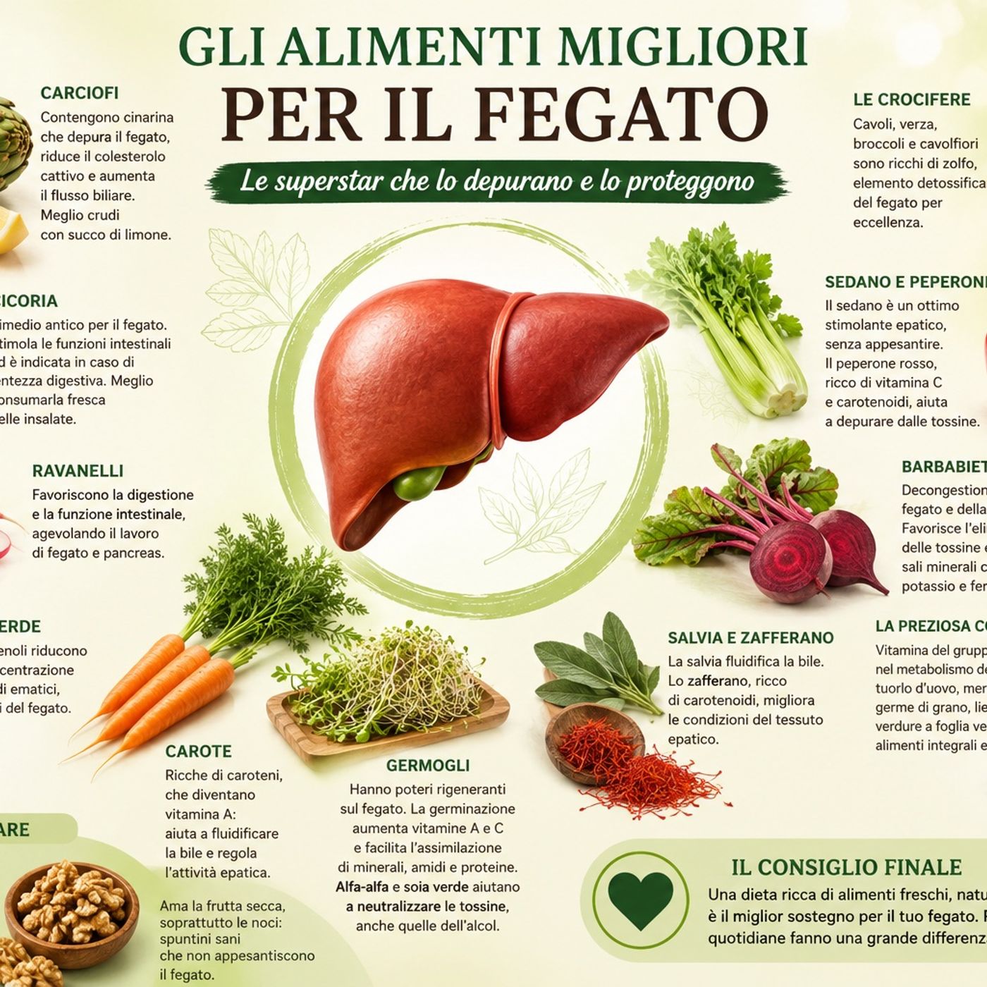 Gli alimenti migliori per il fegato: le superstar che aiutano a depurarlo naturalmente