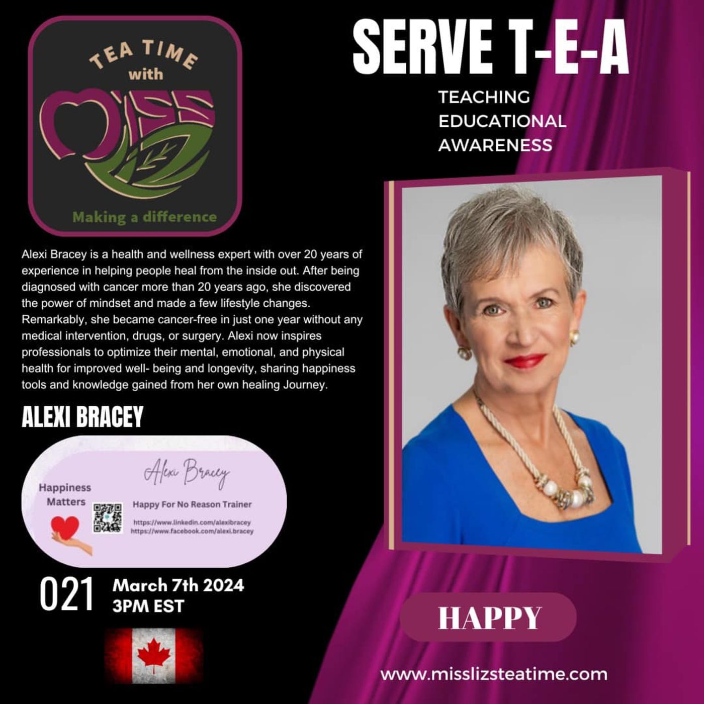 Teatime with Miss Liz T-E-A Open Discussion with Alexi Bracey episode artwork