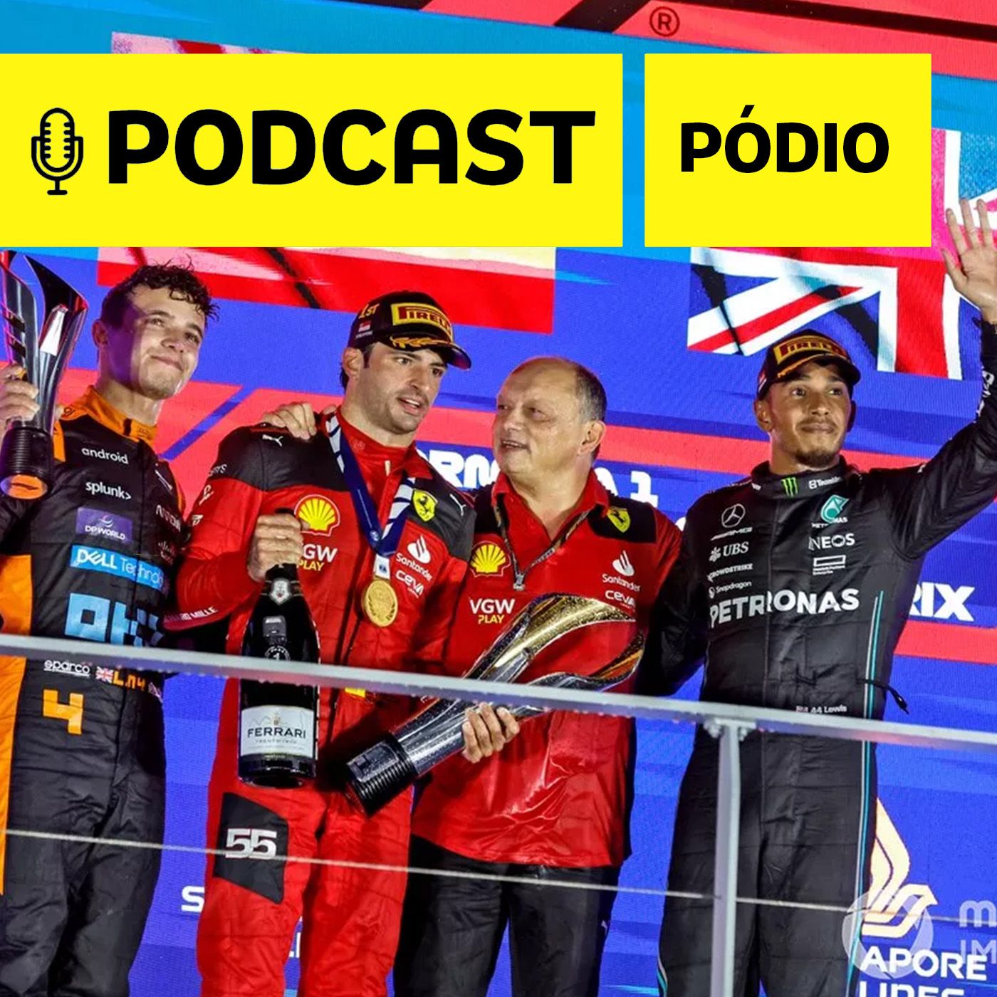 Podcast Pódio - Sainz segura Norris, Russell bate! Rico Penteado e Felipe Motta analisam o GP de Singapura episode artwork