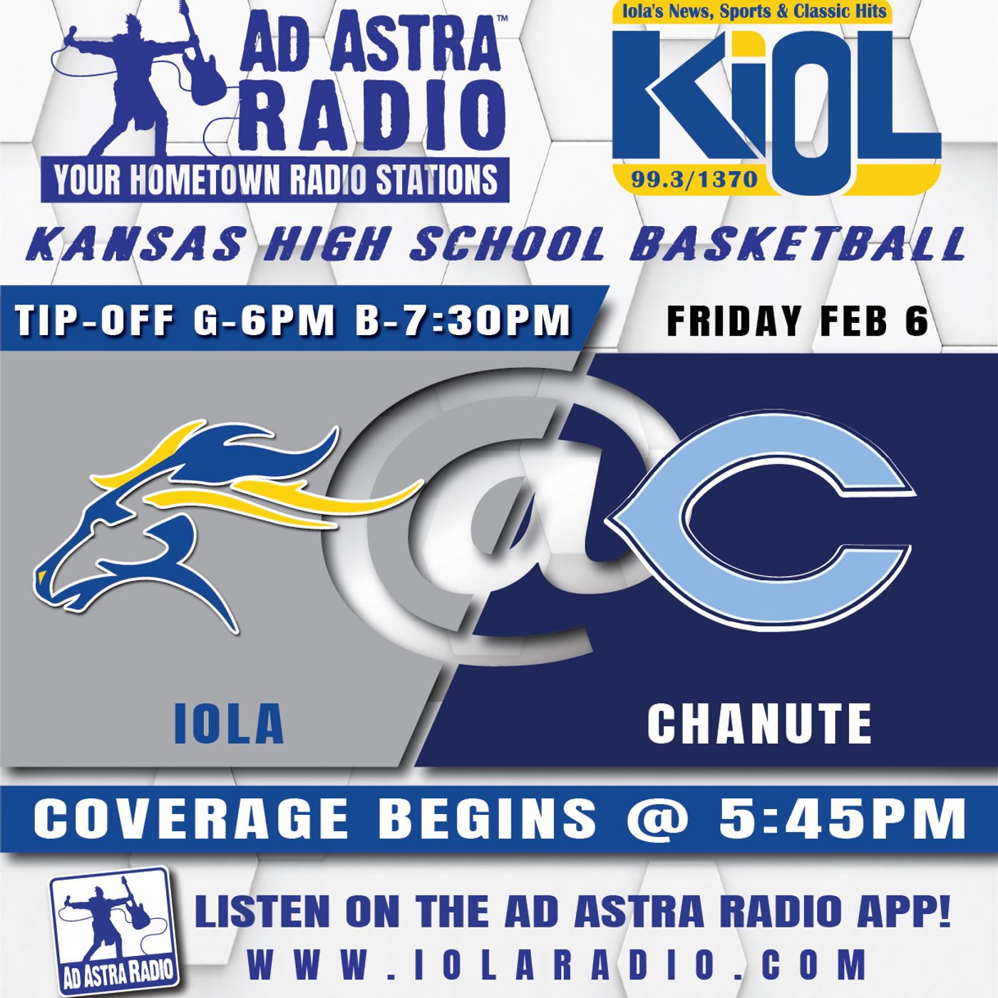 Iola Mustangs at Chanute Blue Comets Boys High School Basketball (February 6, 2026) episode artwork