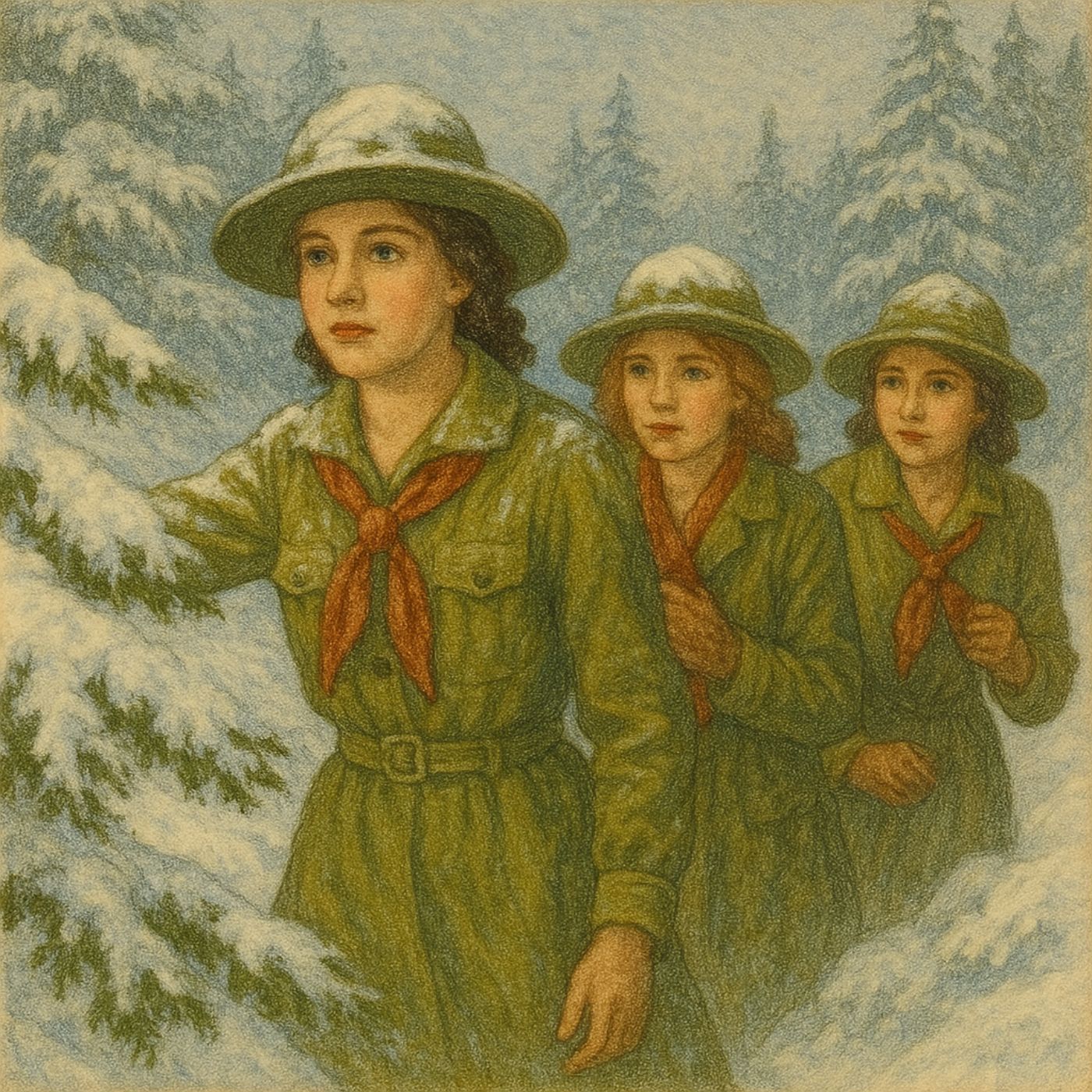 Camp Fire Girls Amid the Snows