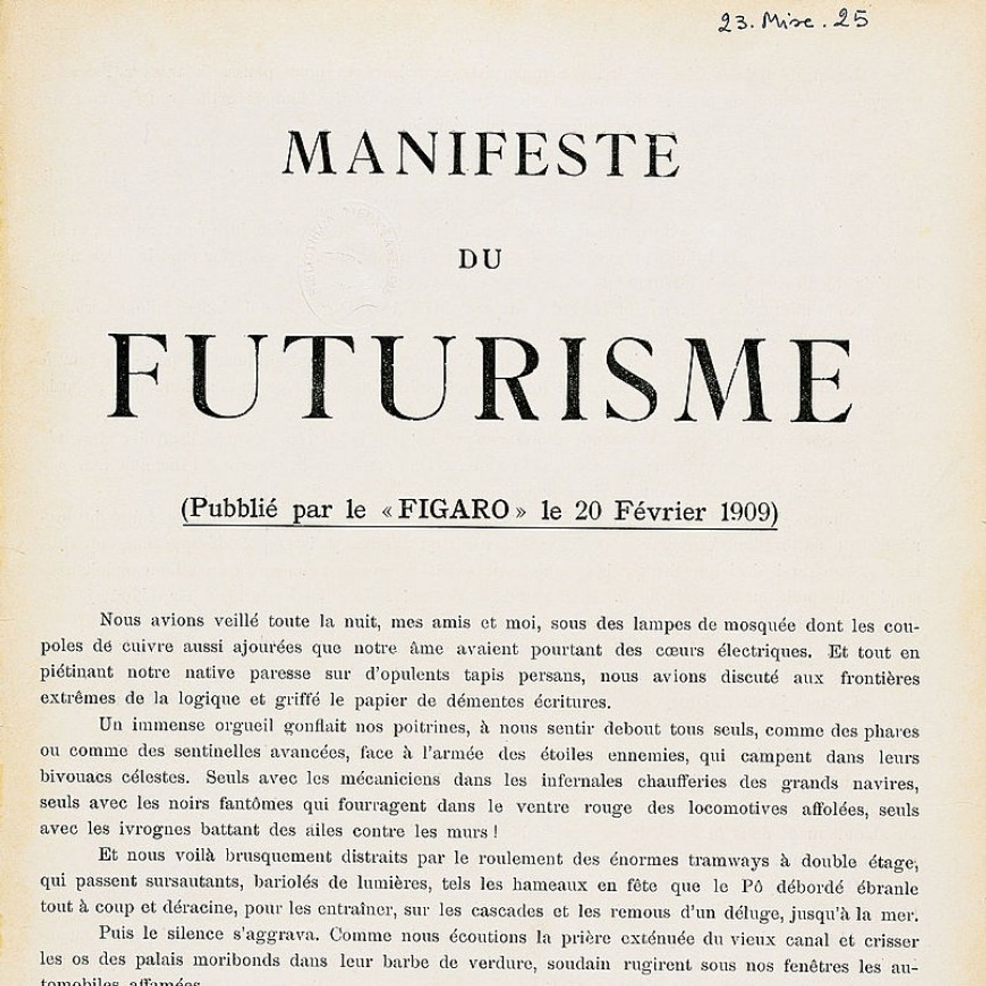 Manifesto del Futurismo di Marinetti episode artwork