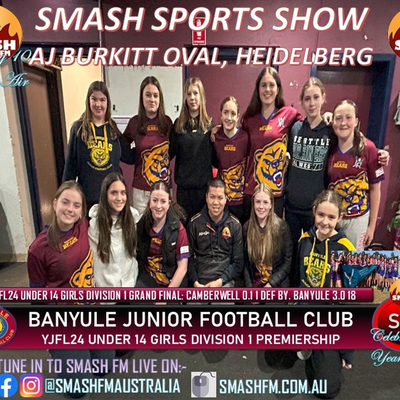 SSS10THYR: Banyule JFC YJFL24 U14 Girls Div 1 Premiership Interviews 150924
