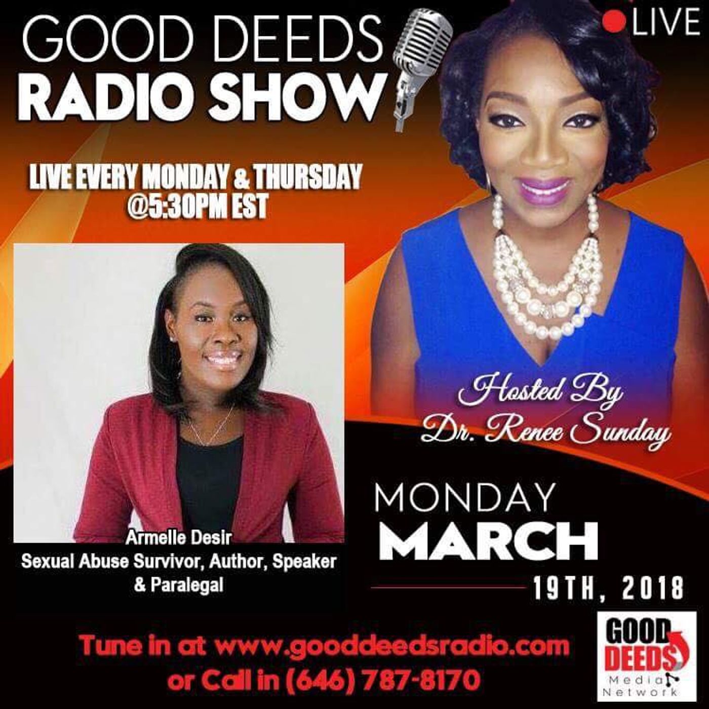 Armelle Desir Sexual Abuse Survivor Author Speaker Paralegal on Good Deeds Radio episode artwork