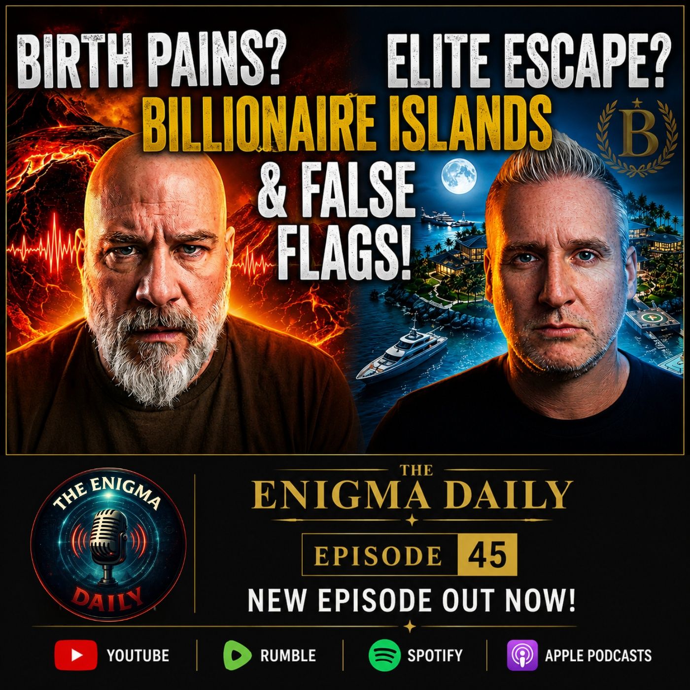 Birth Pains, Billionaire Islands & False Flags! — The Enigma Daily cover