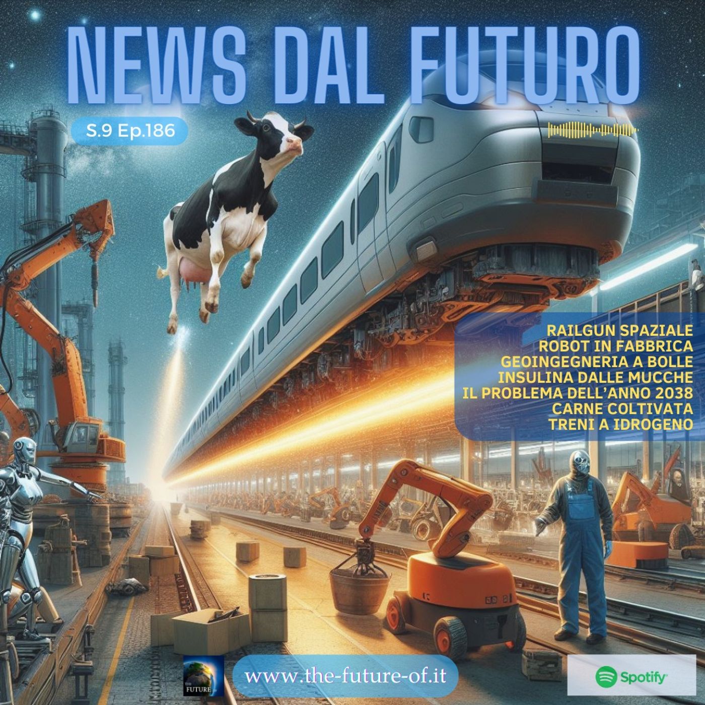 S.9 Ep.186 - Lanci spaziali, robot in fabbrica, idrogeno, insulina dalle mucche
