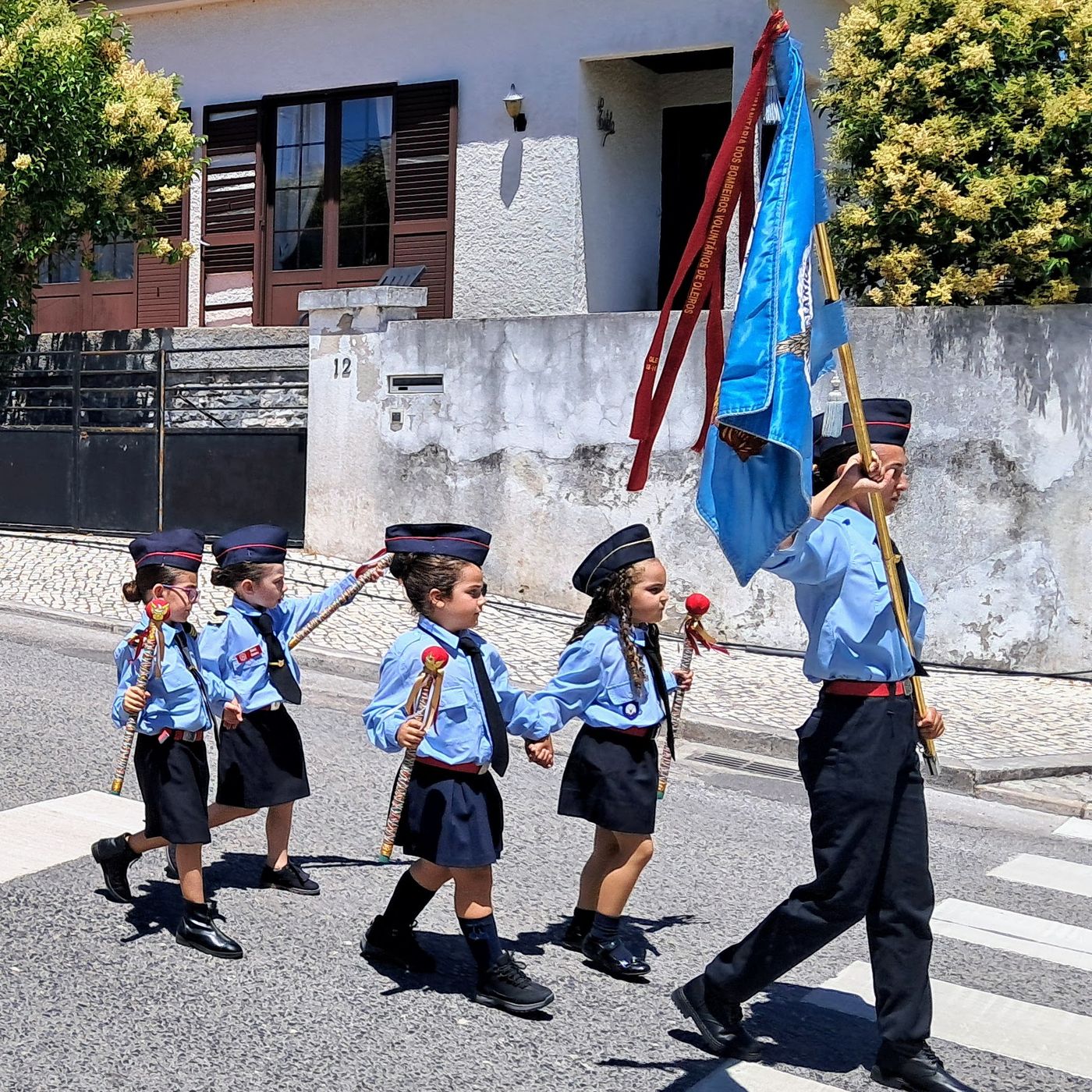 And suddenly in Portugal: The Firefighters' marching band! #portugal #bombeiros #people