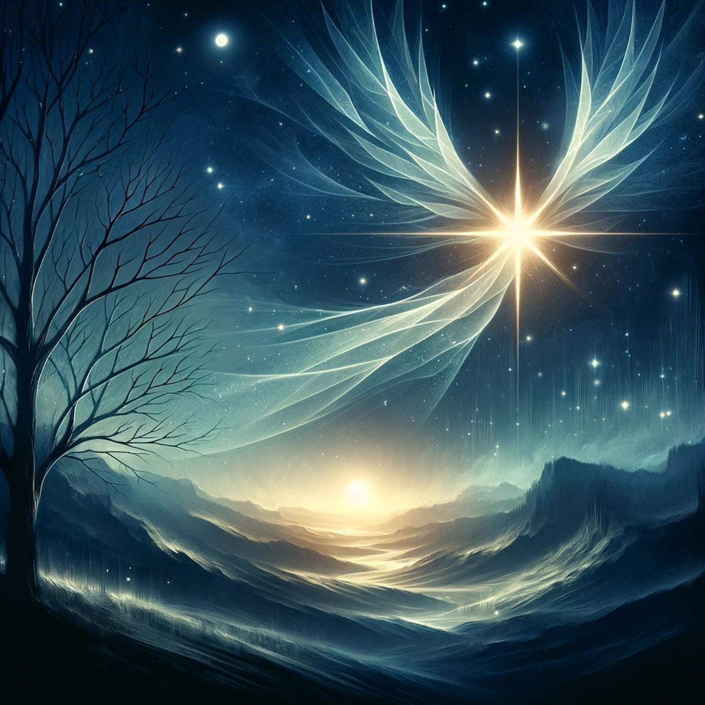 "In the night of death, hope sees a star, and listening love can hear the rustle of a wing." episode artwork