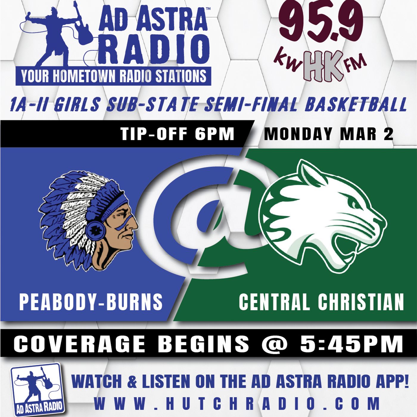 Peabody-Burns Lady Warriors at Central Christian Lady Cougars High School Basketball (1A-II Substate Semifinal-March 2, 2026) episode artwork