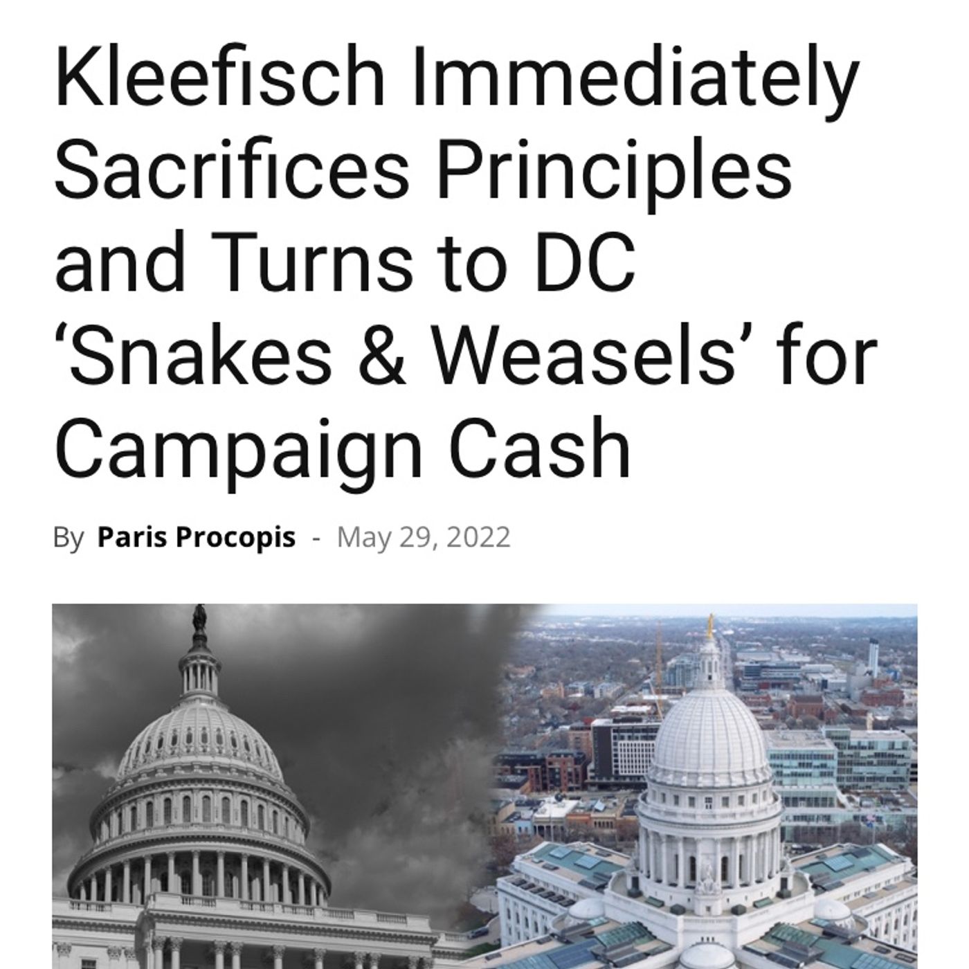 Kleefisch Immediately Sacrifices Principles and Turns to DC ‘Snakes & Weasels’ for Campaign Cash episode artwork
