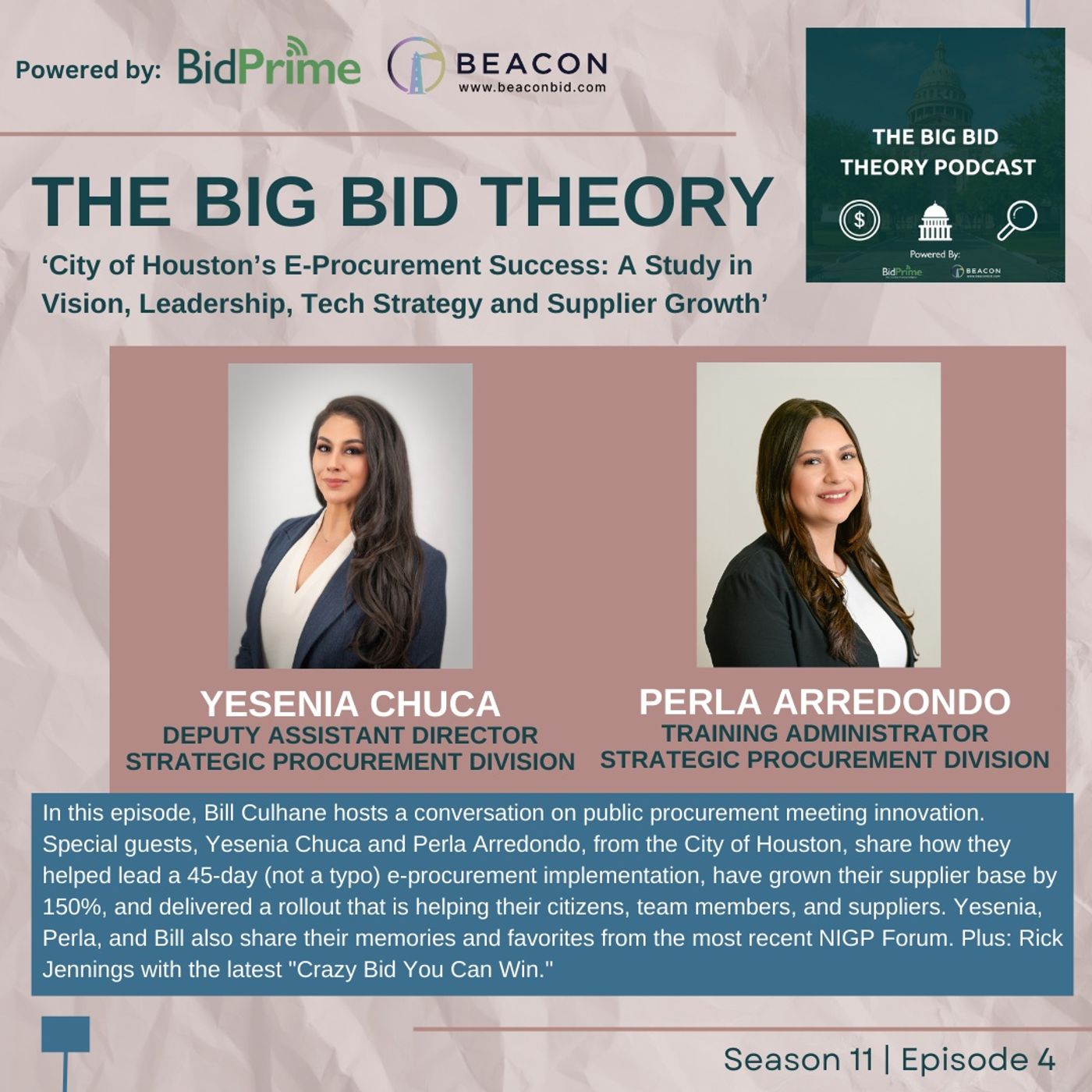 City of Houston’s E-Procurement Success A Study in Vision, Leadership, Tech Strategy and Supplier Growth TBBT S11E4 City of Houston’s E-Procurement Success A Study in Vision, Leadership, Tech Strategy and Supplier Growth TBBT S11E4