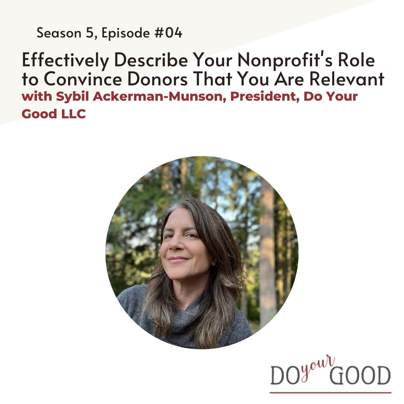 #194 Effectively Describe Your Nonprofit's Role to Convince Donors That You Are Relevant with Sybil Ackerman-Munson, President of Do Your Go episode artwork