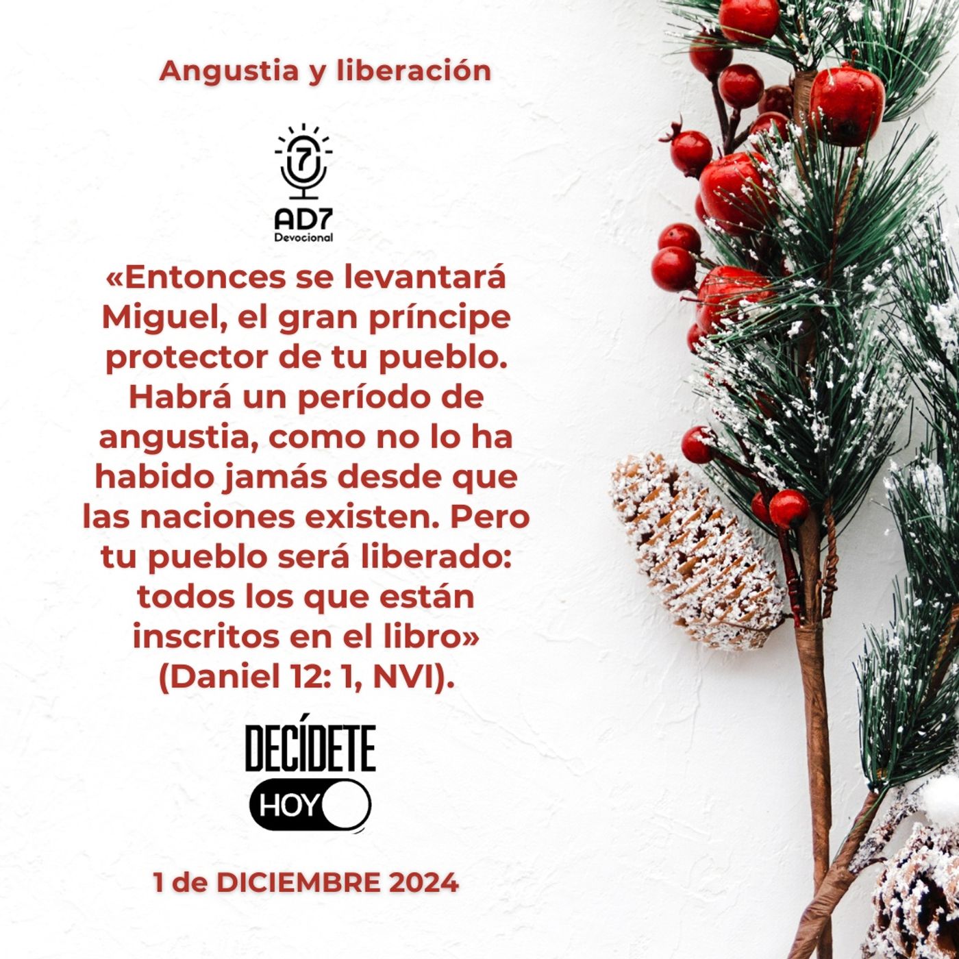Angustia y liberación | Devocional de Jóvenes | 1 de diciembre 2024