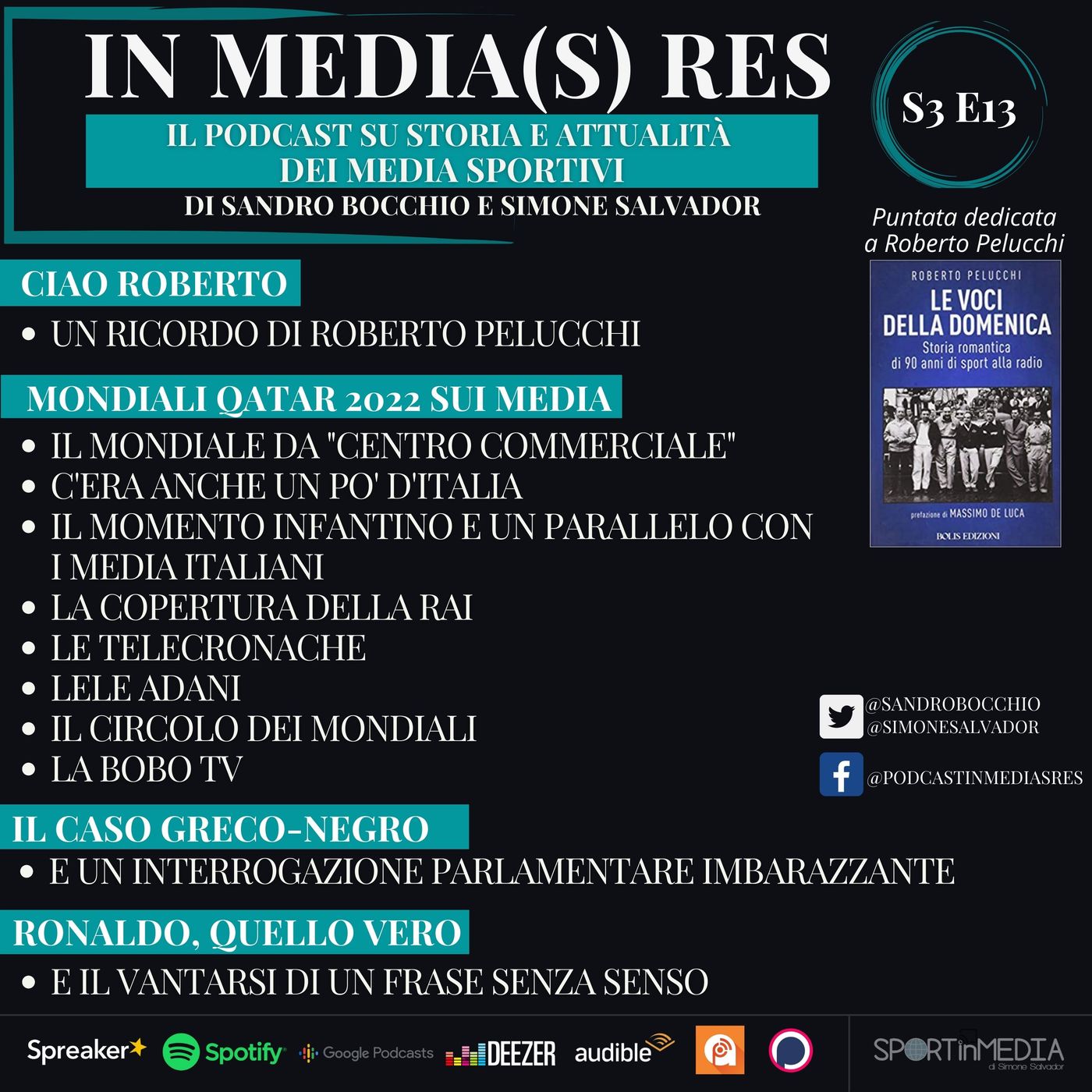 S3 E13 | Qatar 2022 in Tv: commento su copertura Rai, telecronisti, Adani, Circolo dei Mondiali, Bobo Tv. Il "Caso Greco-Negro" episode artwork