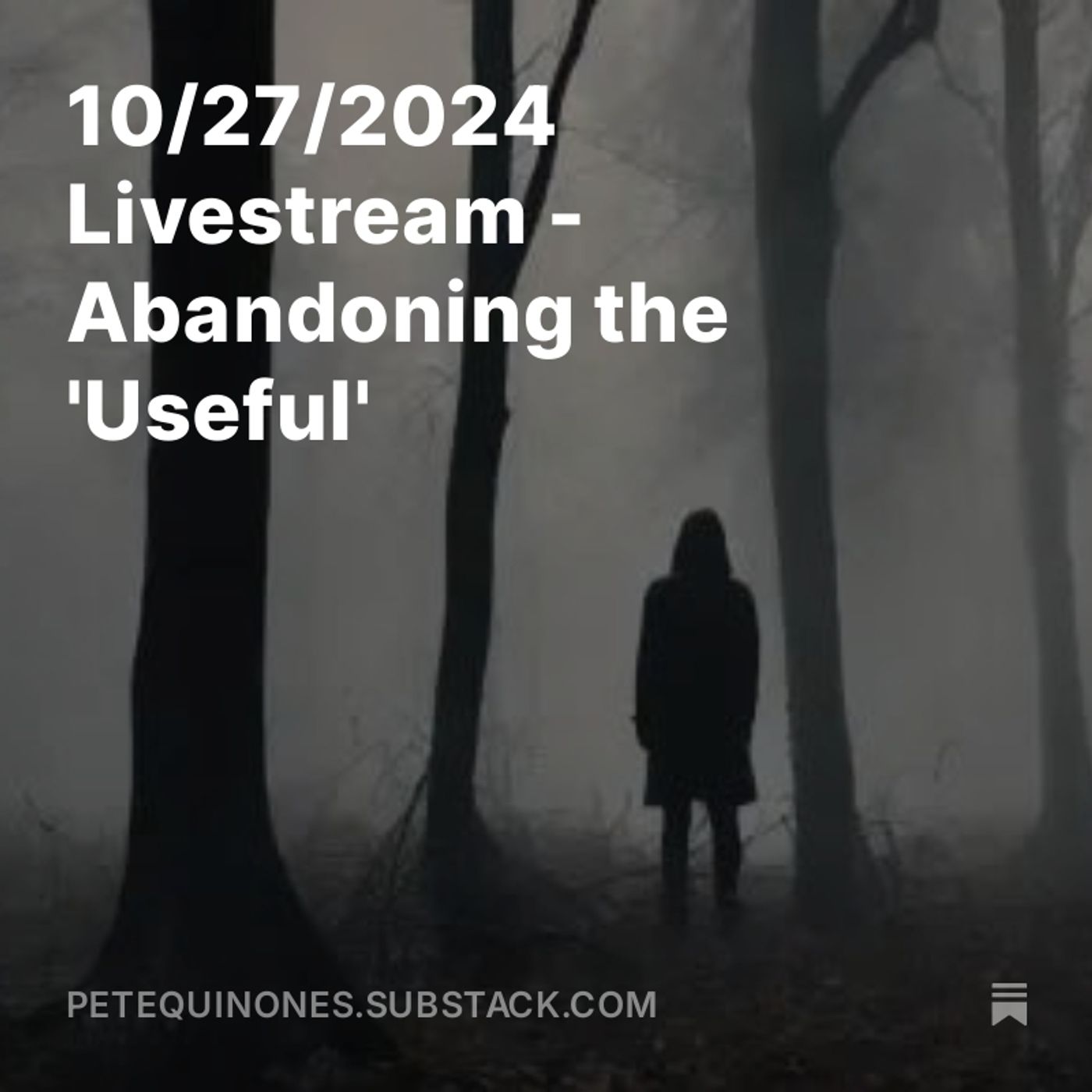 10/27/2024 Livestream - Abandoning the 'Useful'