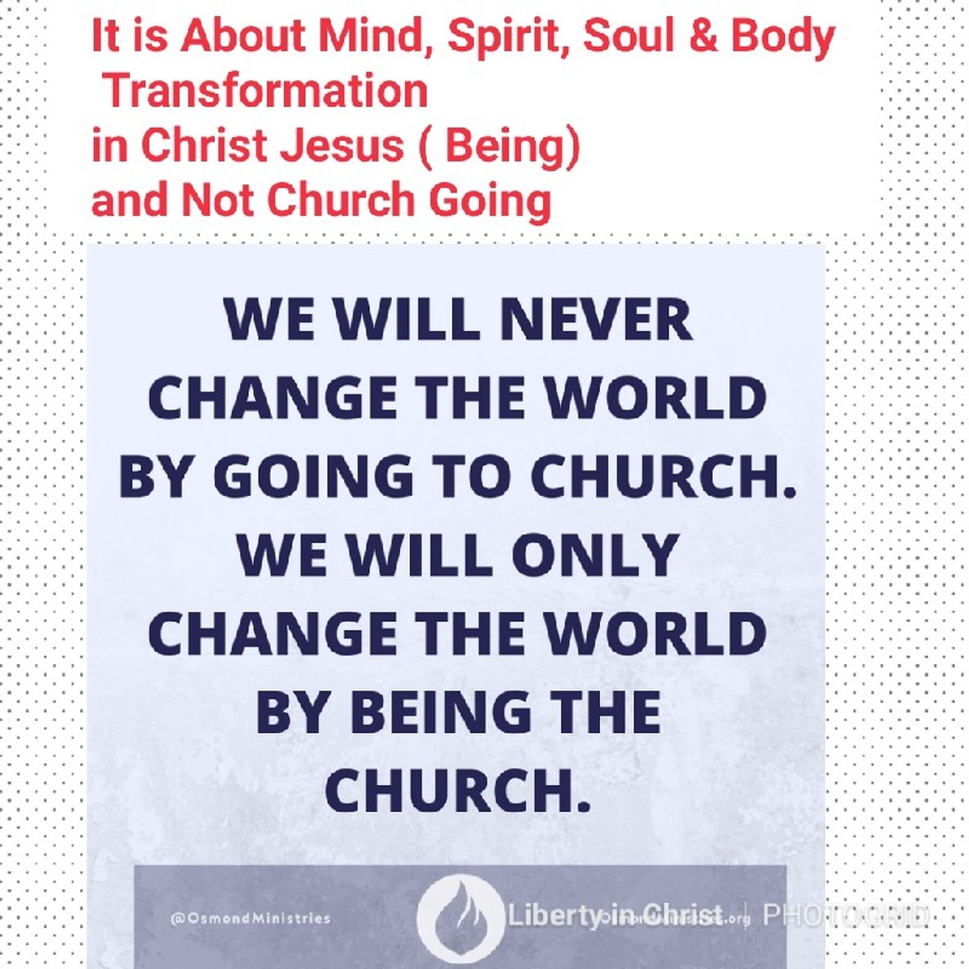 #DialogueRenewal #Liberty In Christ#Mind