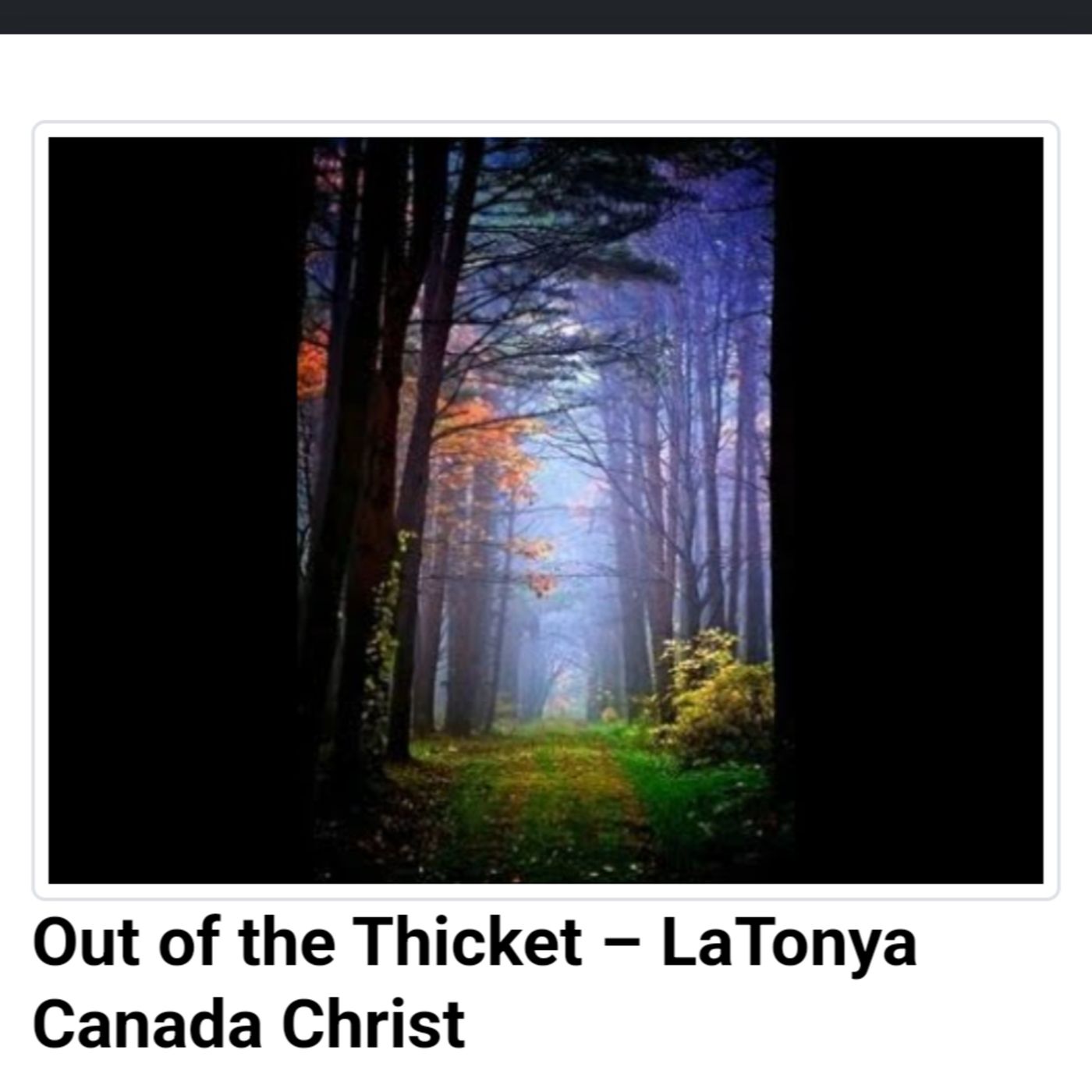 Out of the Thicket – LaTonya Canada Christ episode artwork