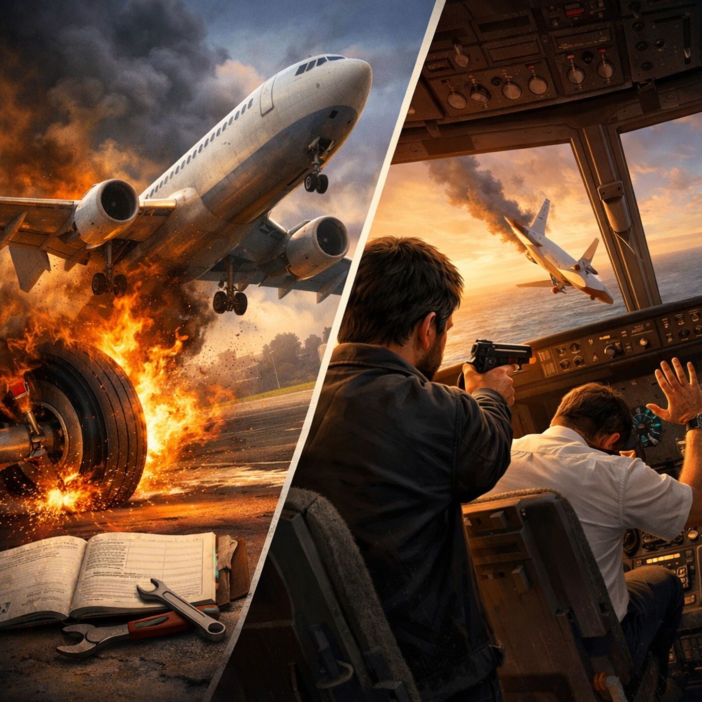 Burning Tires and a Cockpit Gunman episode artwork