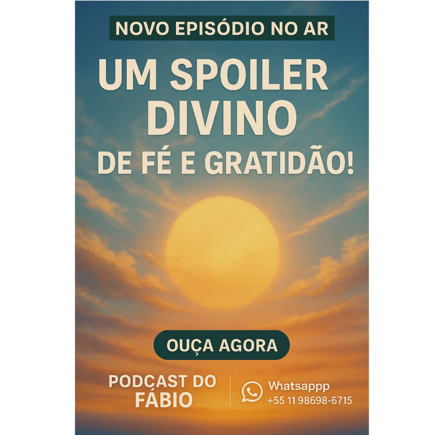 ✨ UM SPOILER DIVINO CHEGOU! ⛅️🕊️
Fé, gratidão e um novo caminho ... 20 de maio de 2025. parte 2.
