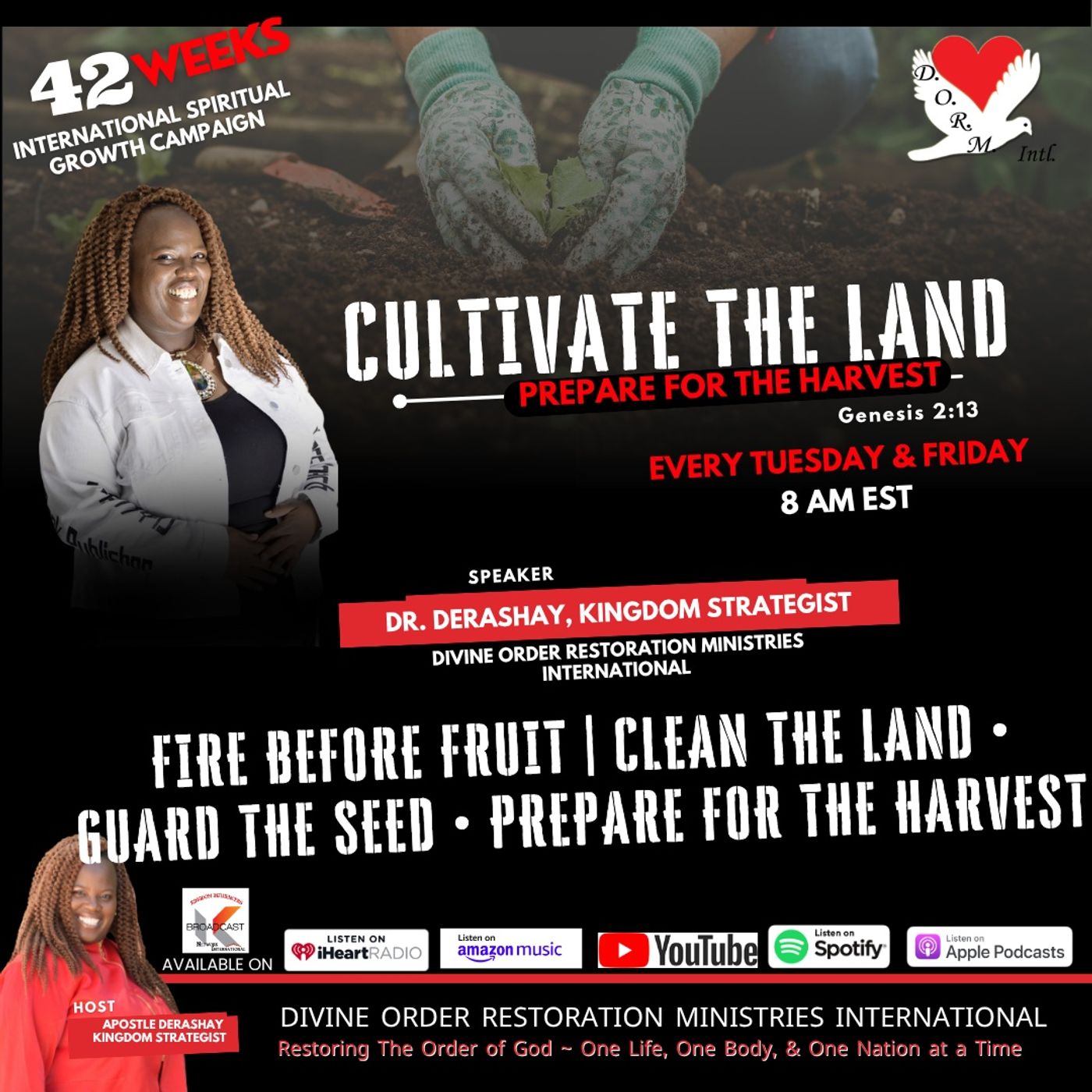 FIRE BEFORE FRUIT _ Clean the Land • Guard the Seed • Prepare for the Harvest w/ Dr. Derashay, Kingdom Strategist