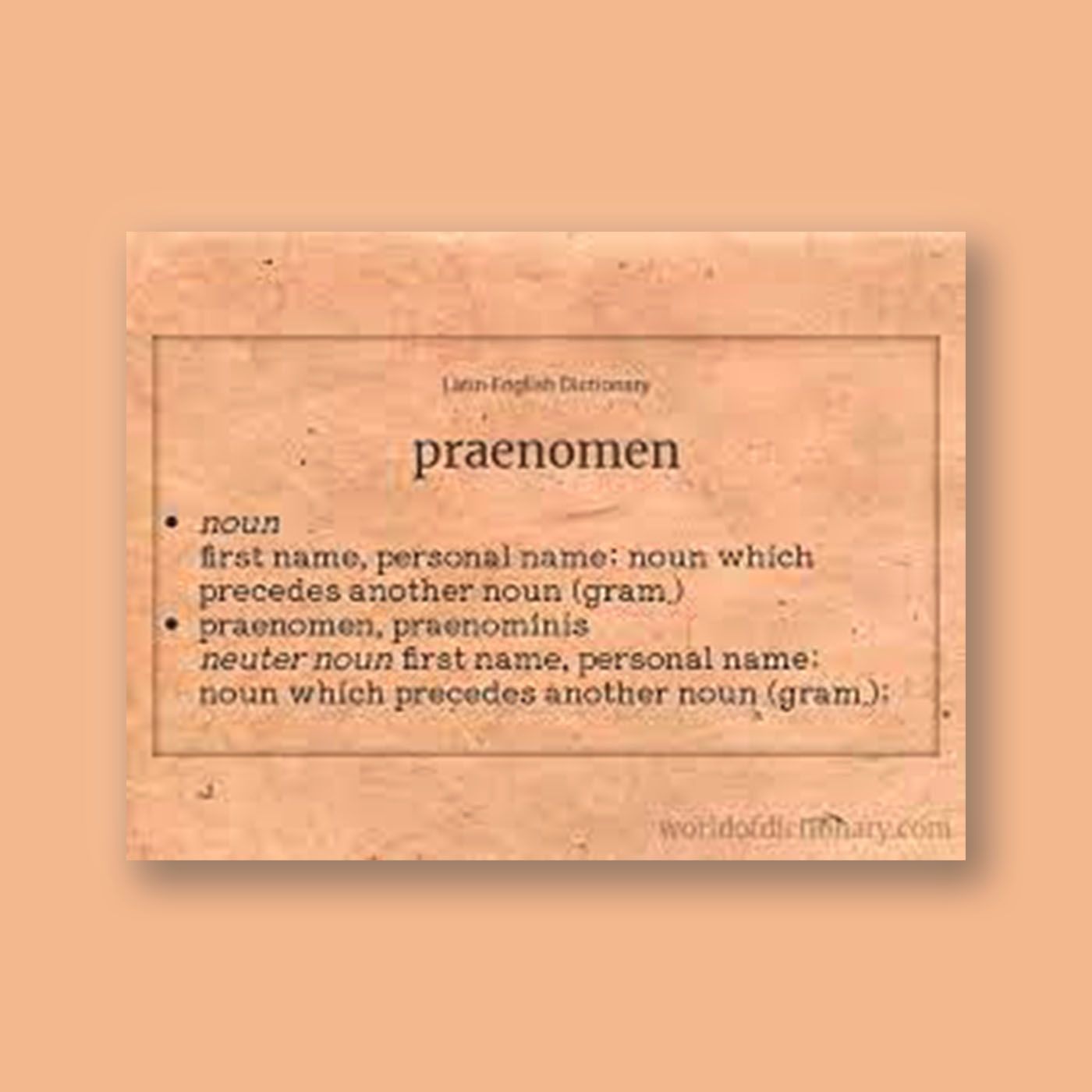 PRAENOMEN TABULAE