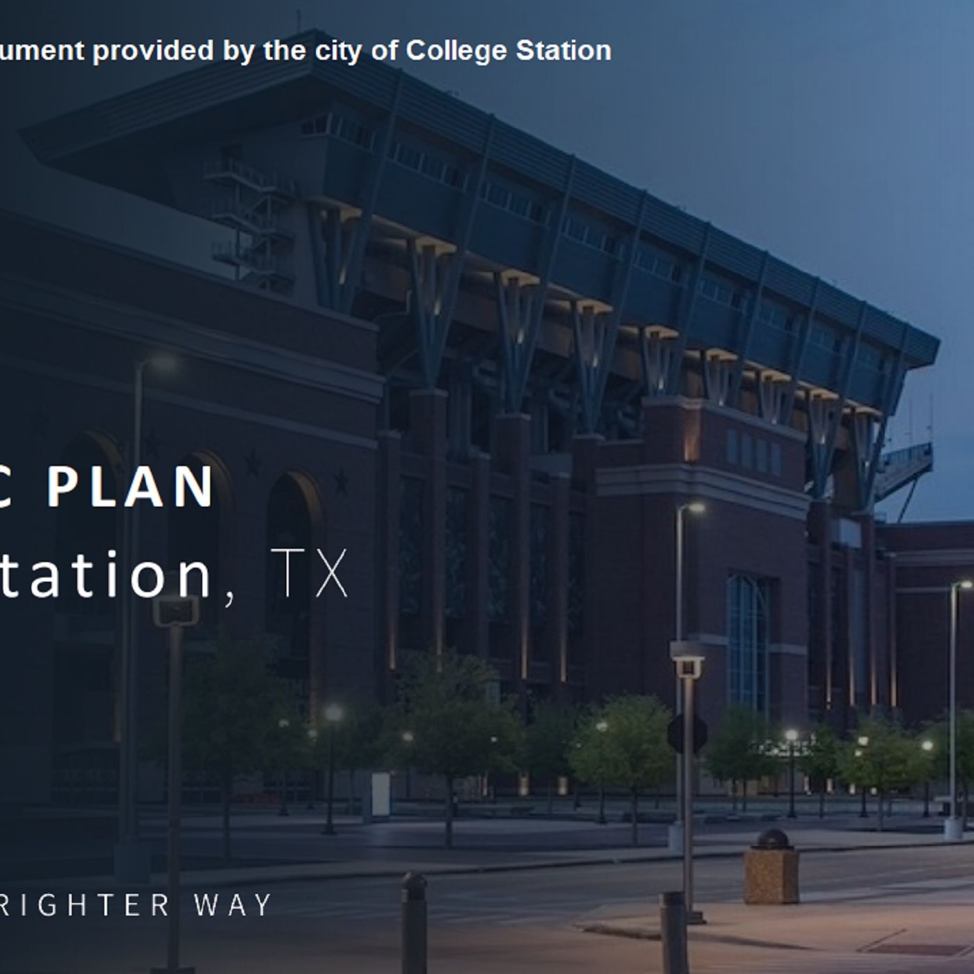 A tourism consultant presents an update to the College Station city council episode artwork
