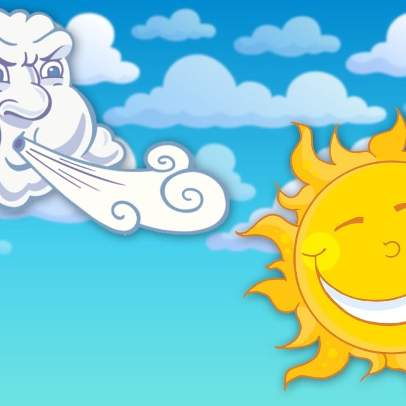 Fábulas de Esopo 💨EL VIENTO Y EL SOL 🌞 Fabulas con moraleja 💪¿Quién es más fuerte: EL VIENTO O EL SOL? ☀️ Descúbrelo en esta fábula