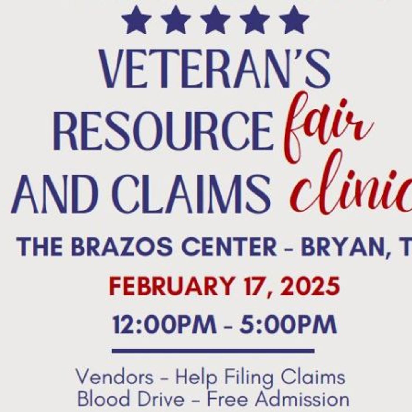 New Brazos County Veterans Resource Fair and Claims Clinic