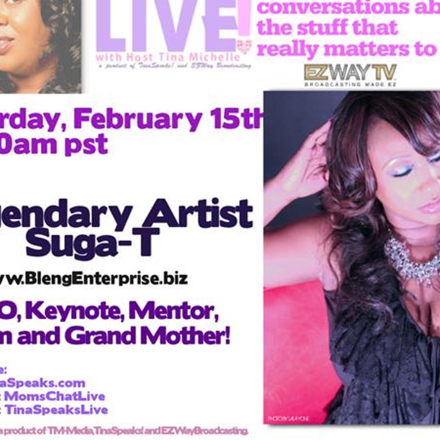 Mom's Chat Live Episode #3 - Guest, Suga T on EZ WAY BROADCASTING episode artwork