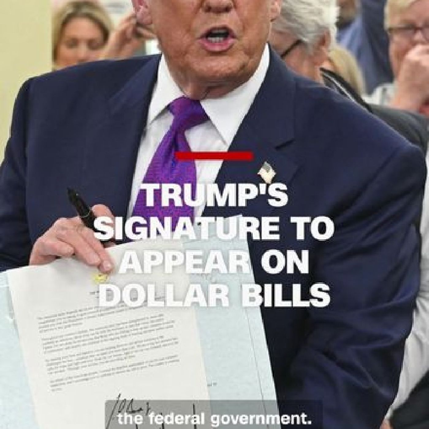 US paper currency will soon feature President Donald Trump’s signature going forward, the US Treasury Department announced Thursday. It will episode artwork