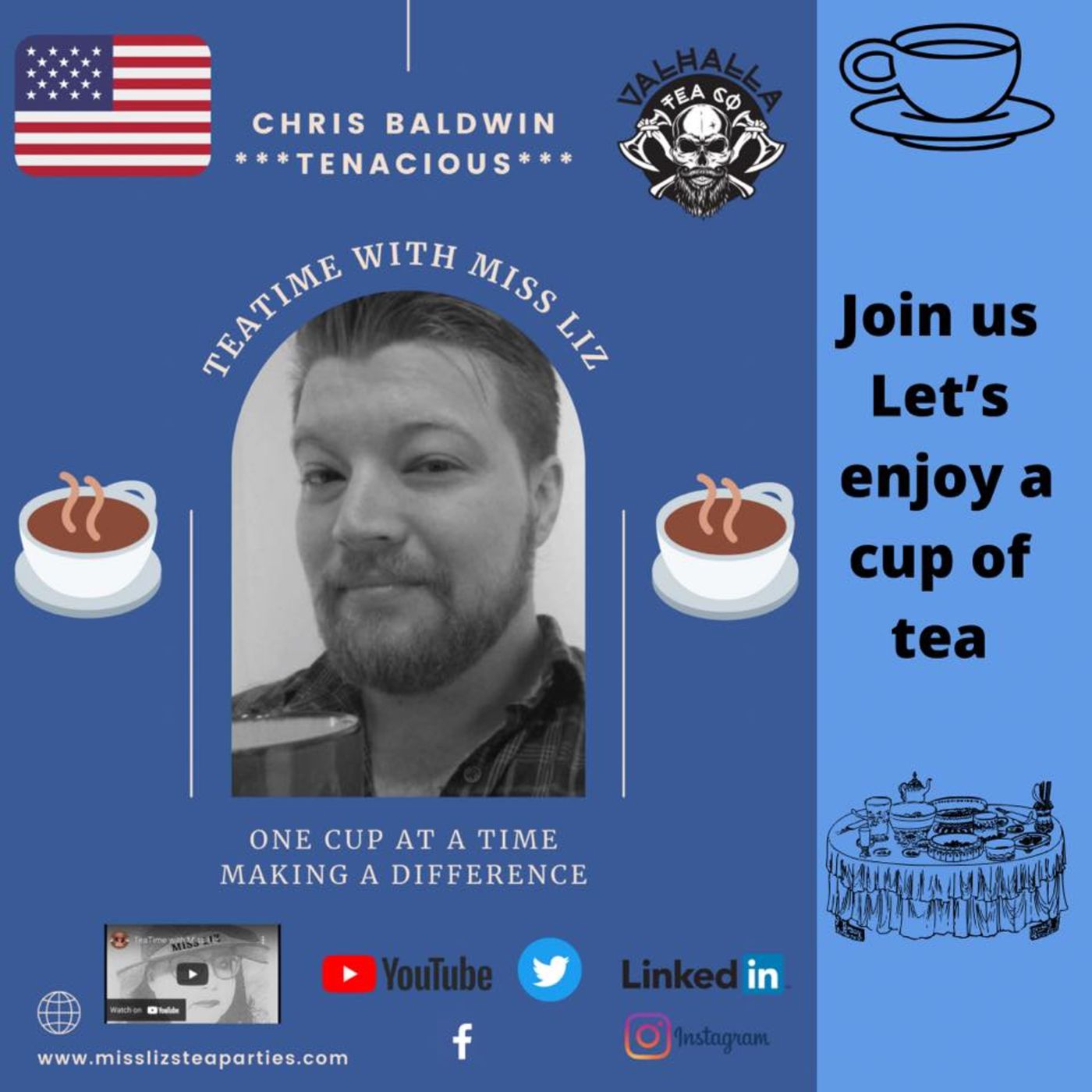 Teatime with Miss Liz- Chris Baldwin Valhalla Tea Company episode artwork