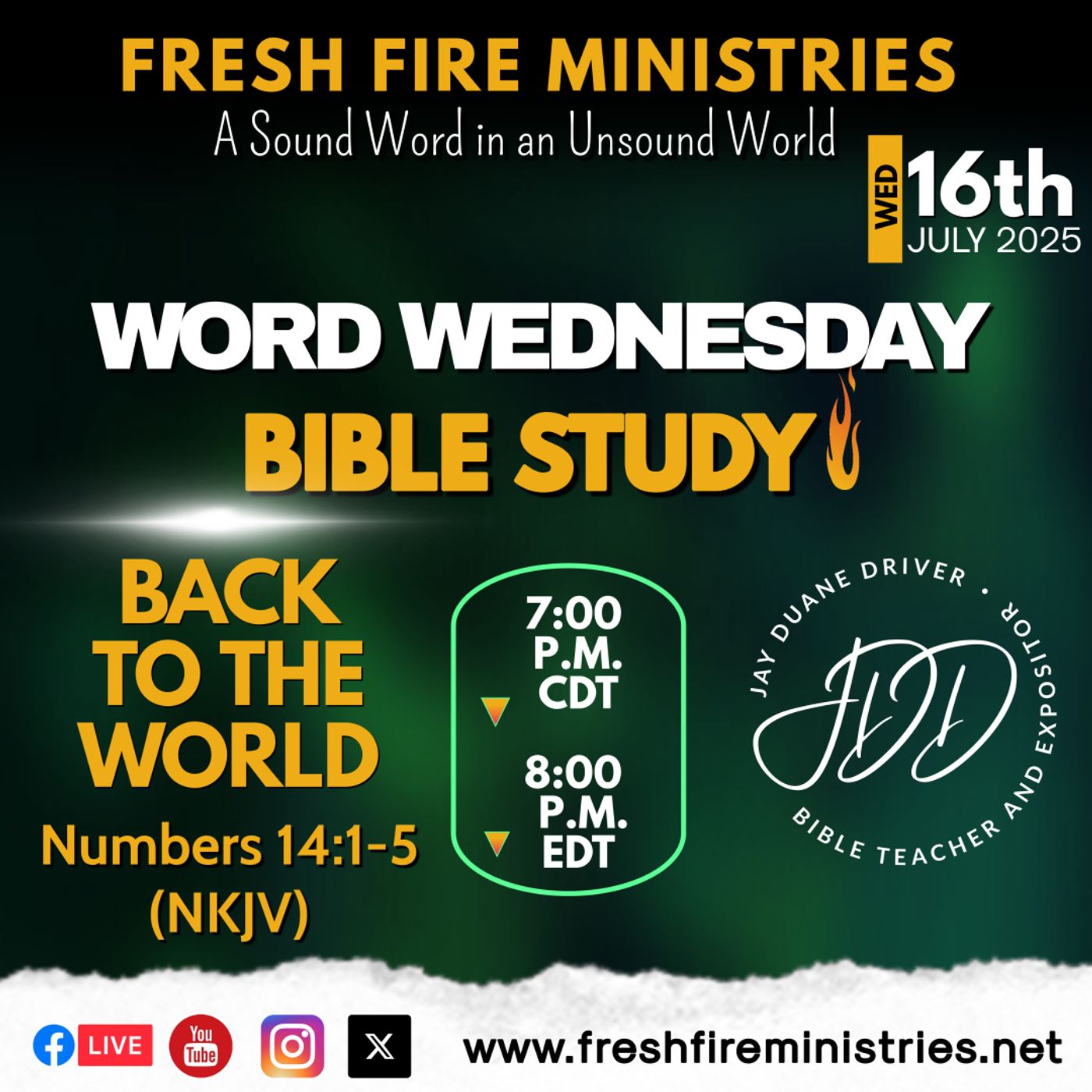 Word Wednesday Bible Study "Back to the World" Numbers 14:1-5 (NKJV) episode artwork