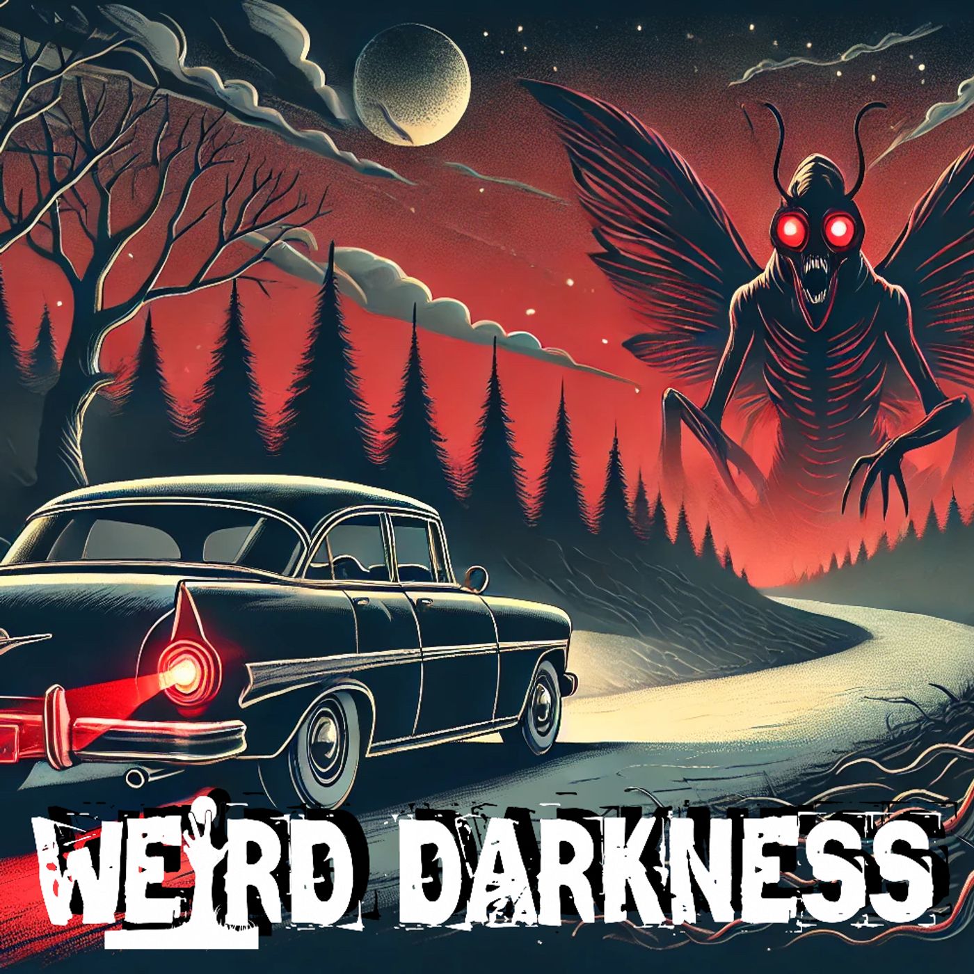 cover of episode “MOTHMAN ATTACKS!” and More Disturbing And Horrifying True Stories! #WeirdDarkness