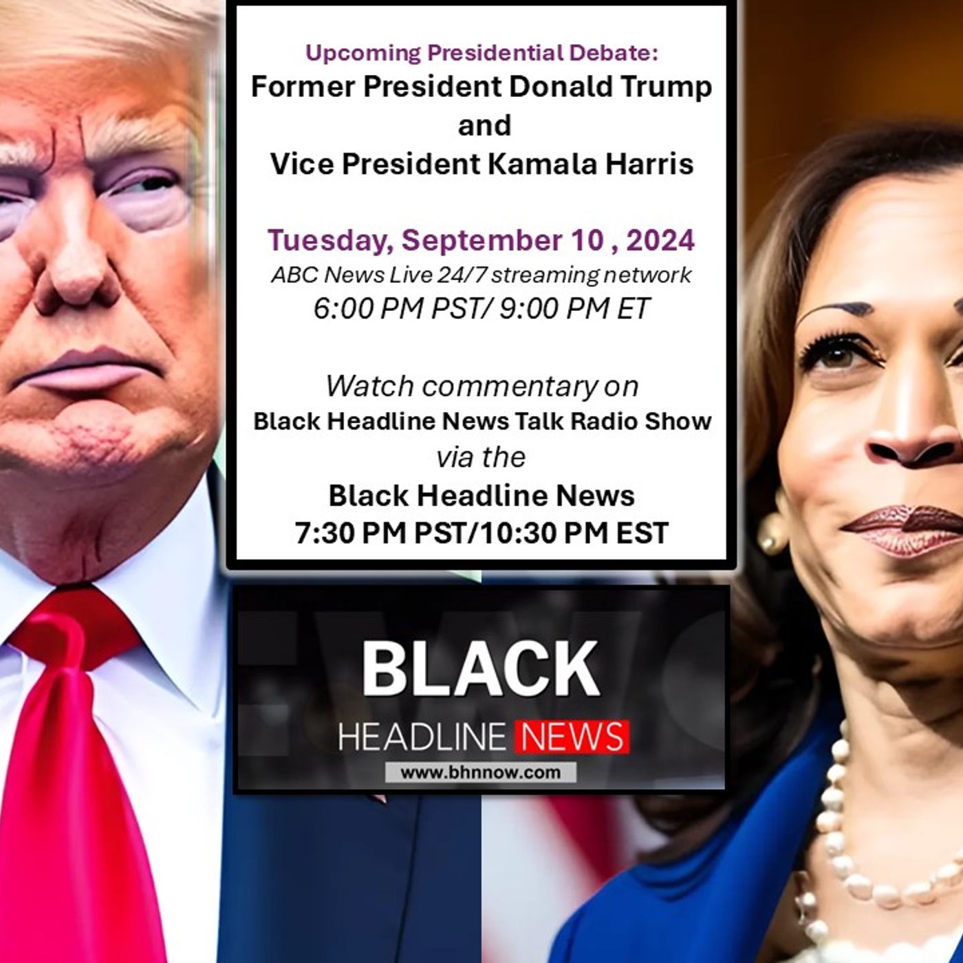 Black Headline News Special:  2024 Presidential Debate #2 (9-10-24) with news commentary