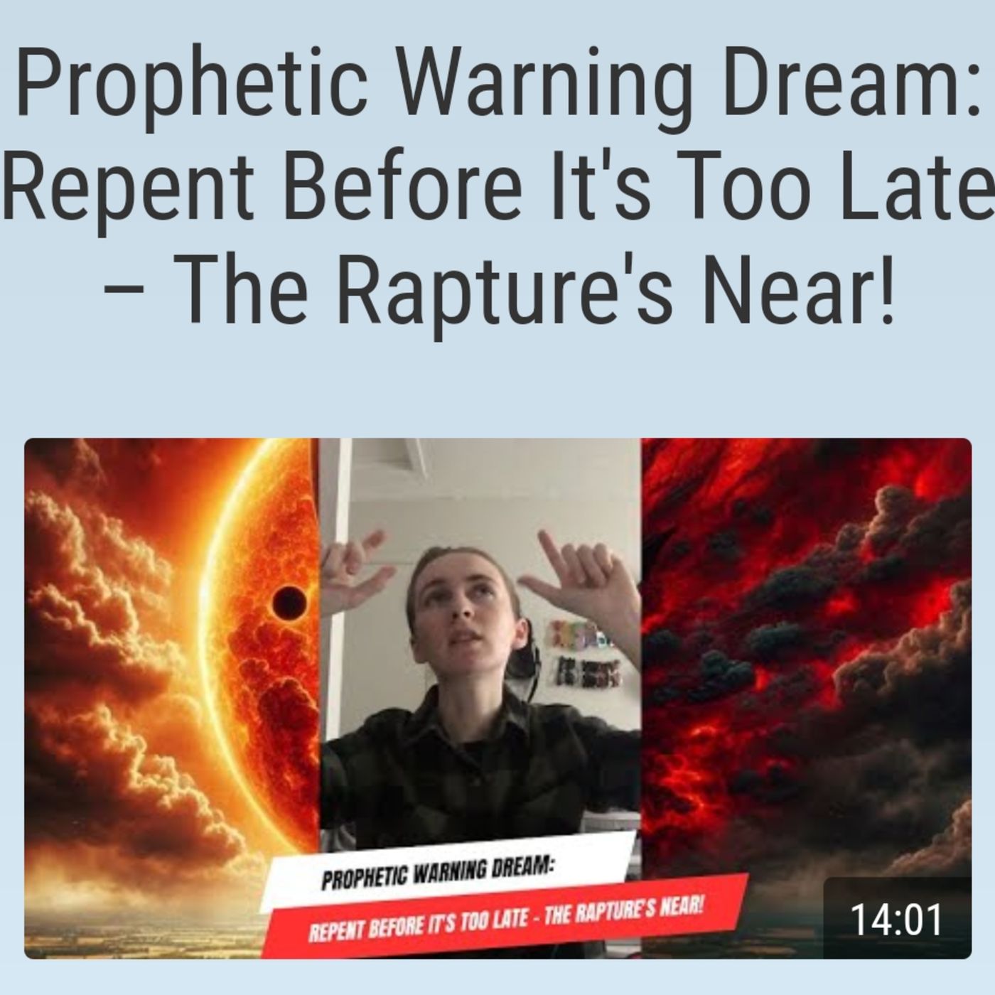 Prophetic Warning Dream: Repent Before It's Too Late – The Rapture's Near! episode artwork
