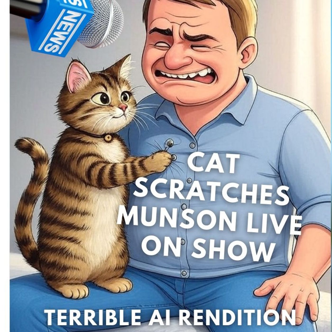 Cat Jumps on Presenter, Spearing Chest and Causing Chaos #cats #live #ouch #neverworkwithanimals